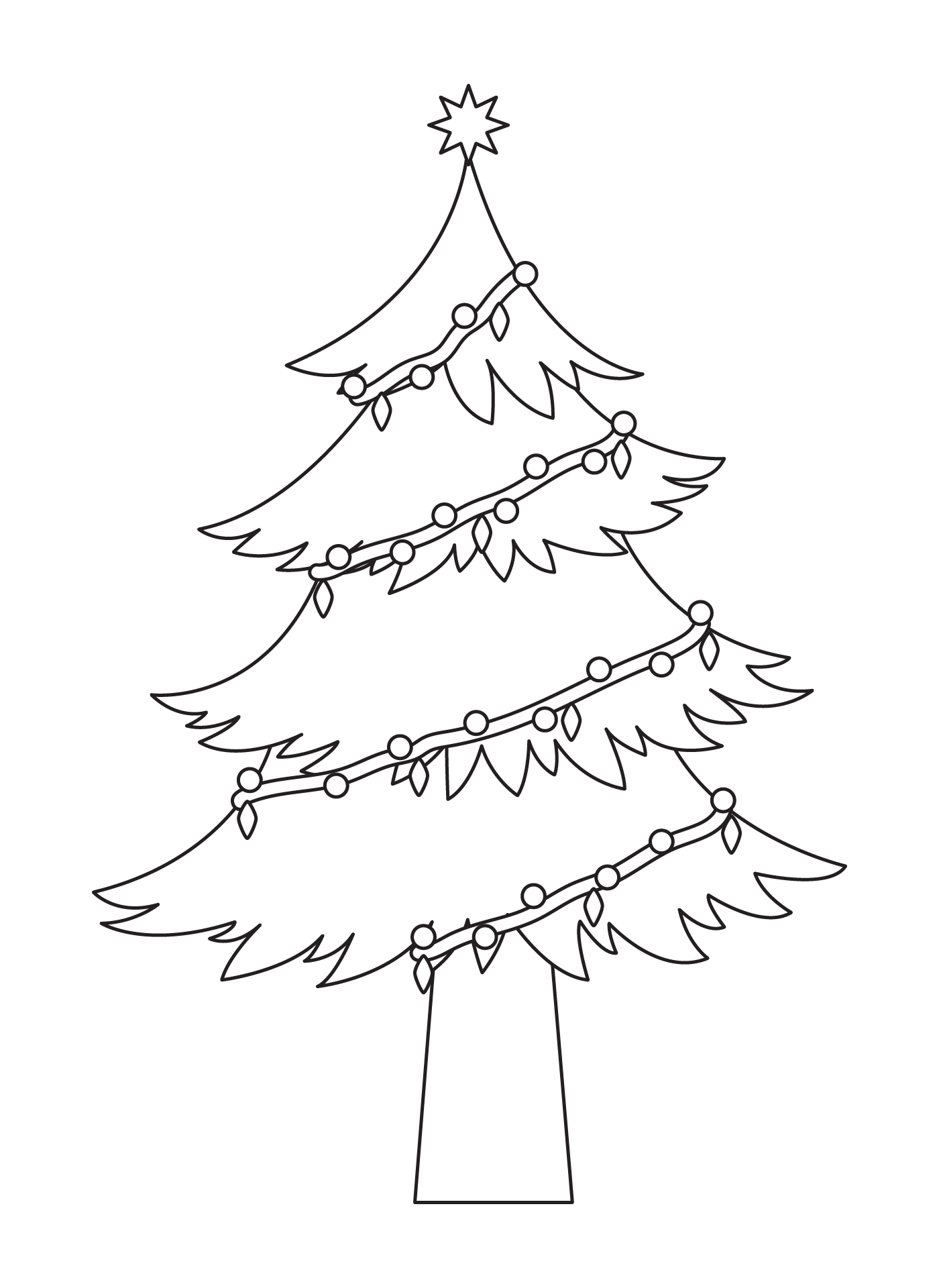 Christmas Tree Coloring Pages Kids
