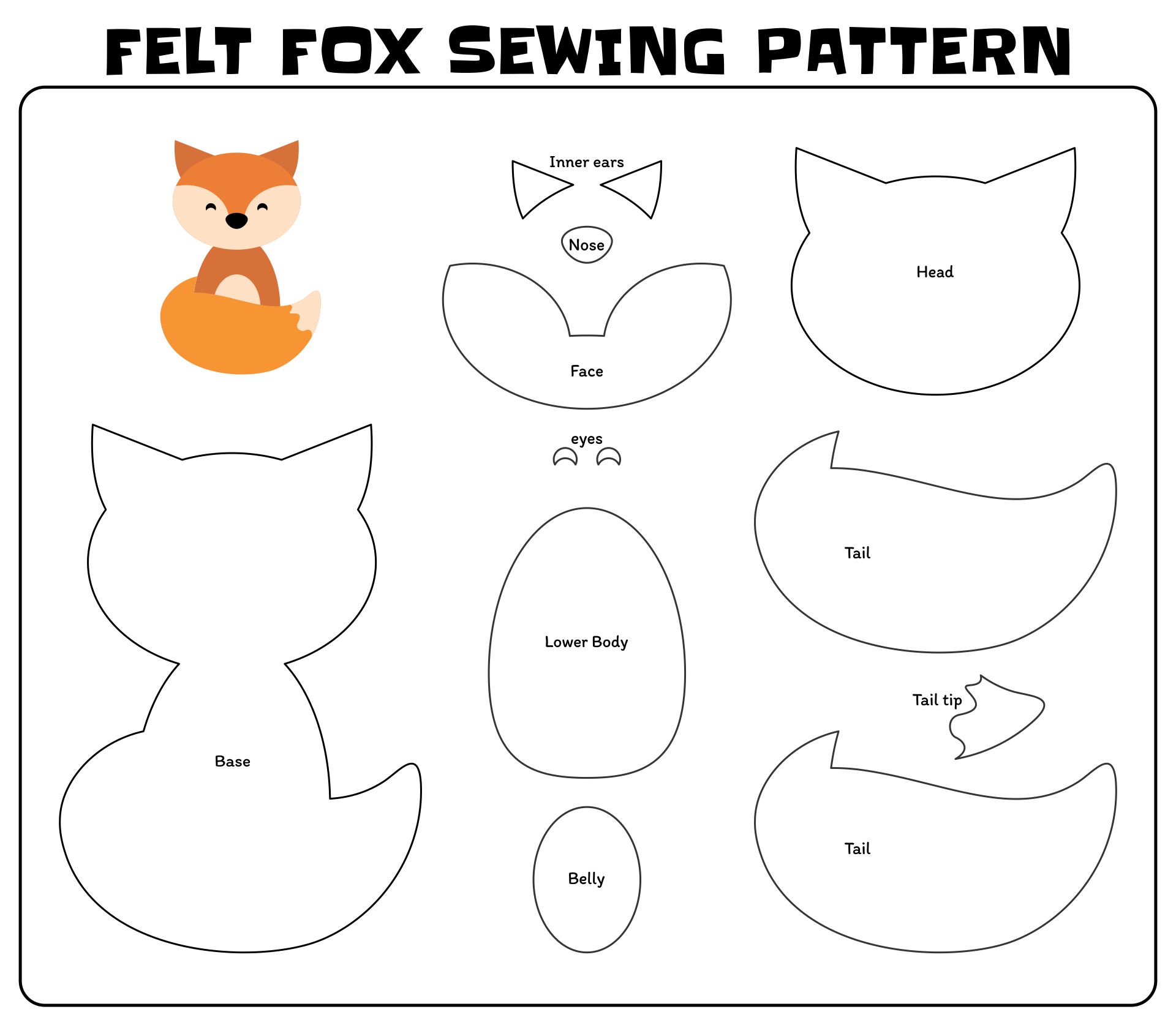 Felt Fox Pattern Sewing