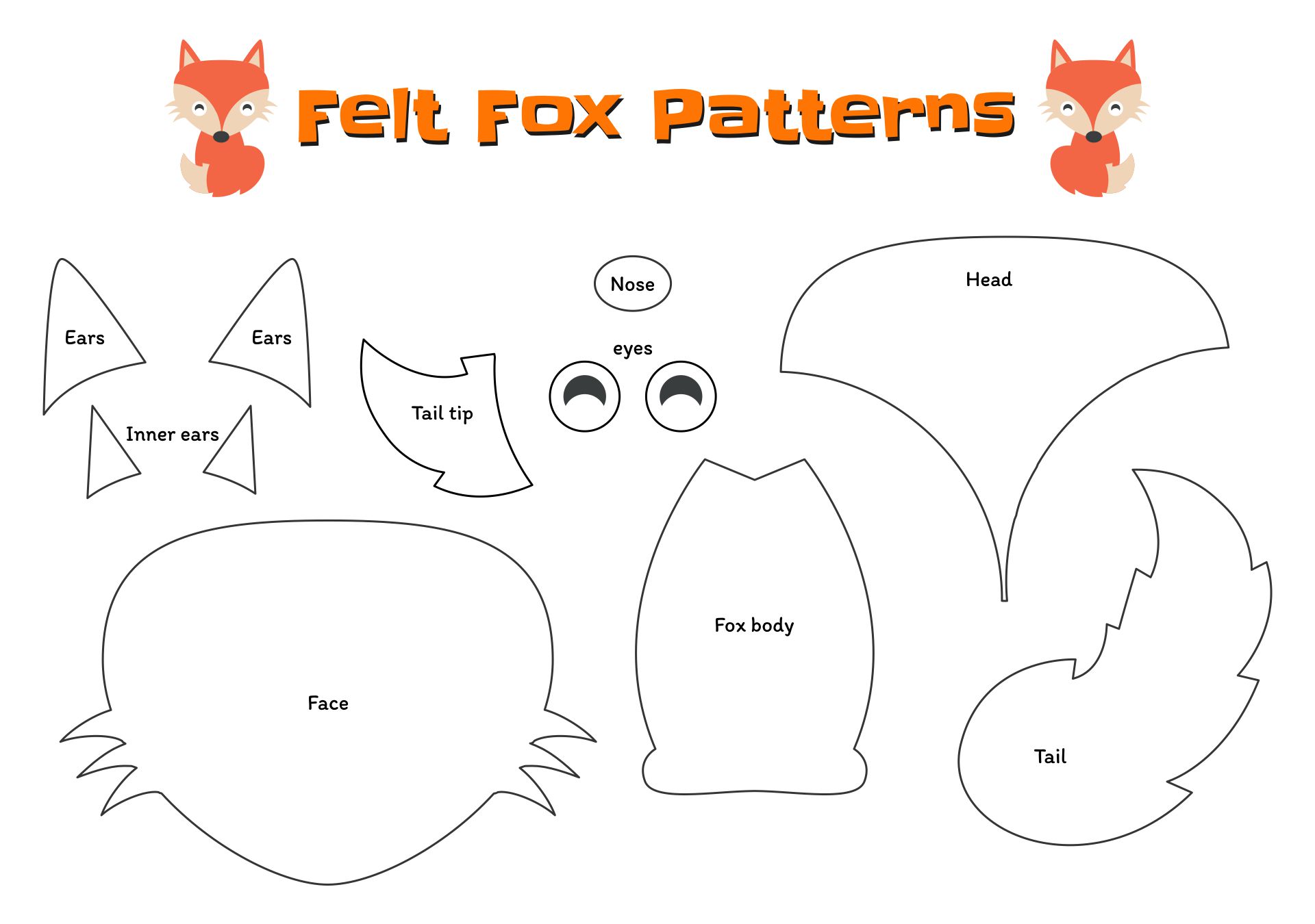 Fox Felt Patterns Printable