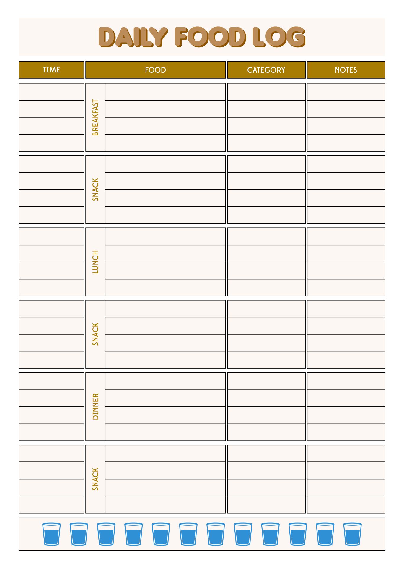  Printable Diabetic Food Journal