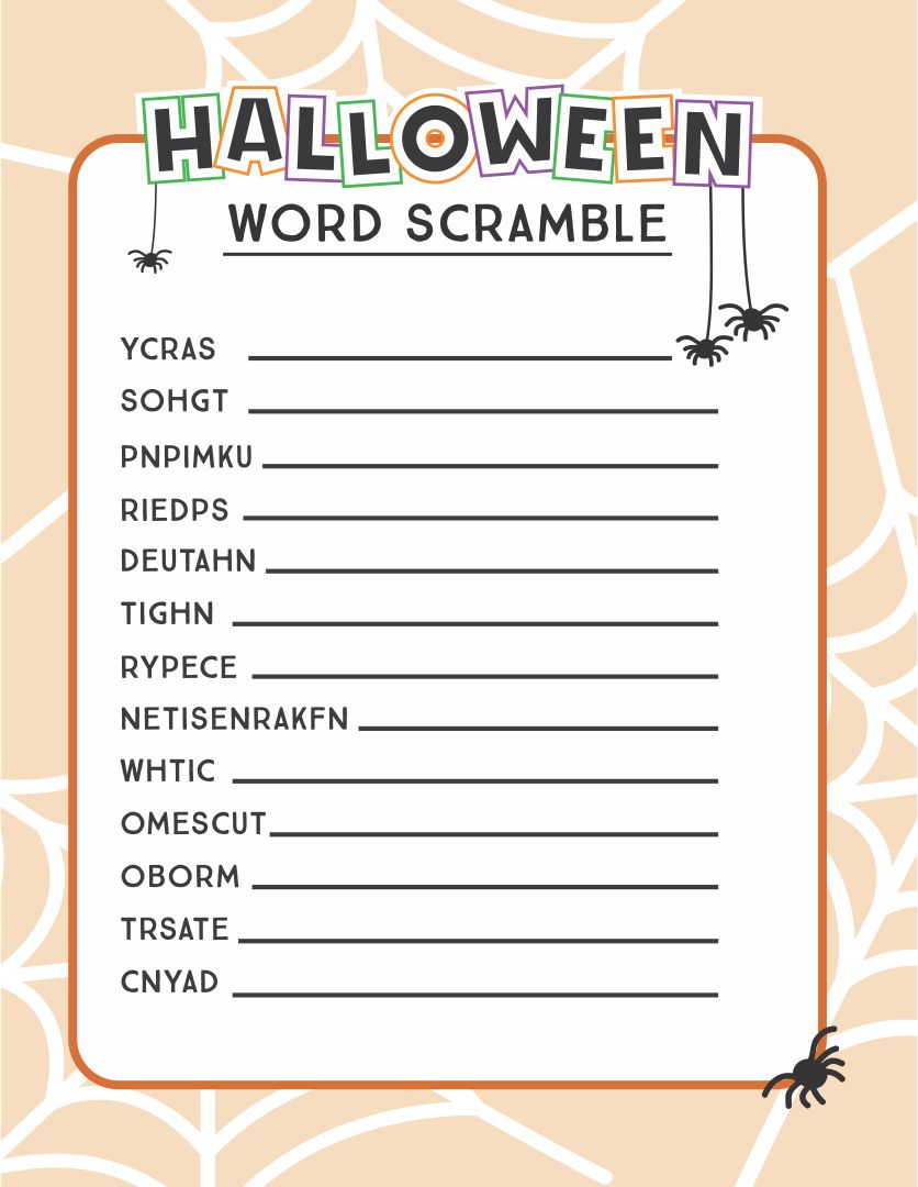 15 Best Halloween Word Scramble Printable Image