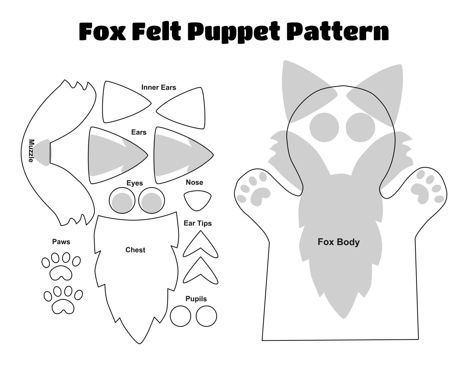 Printable Sewing Fox Patterns