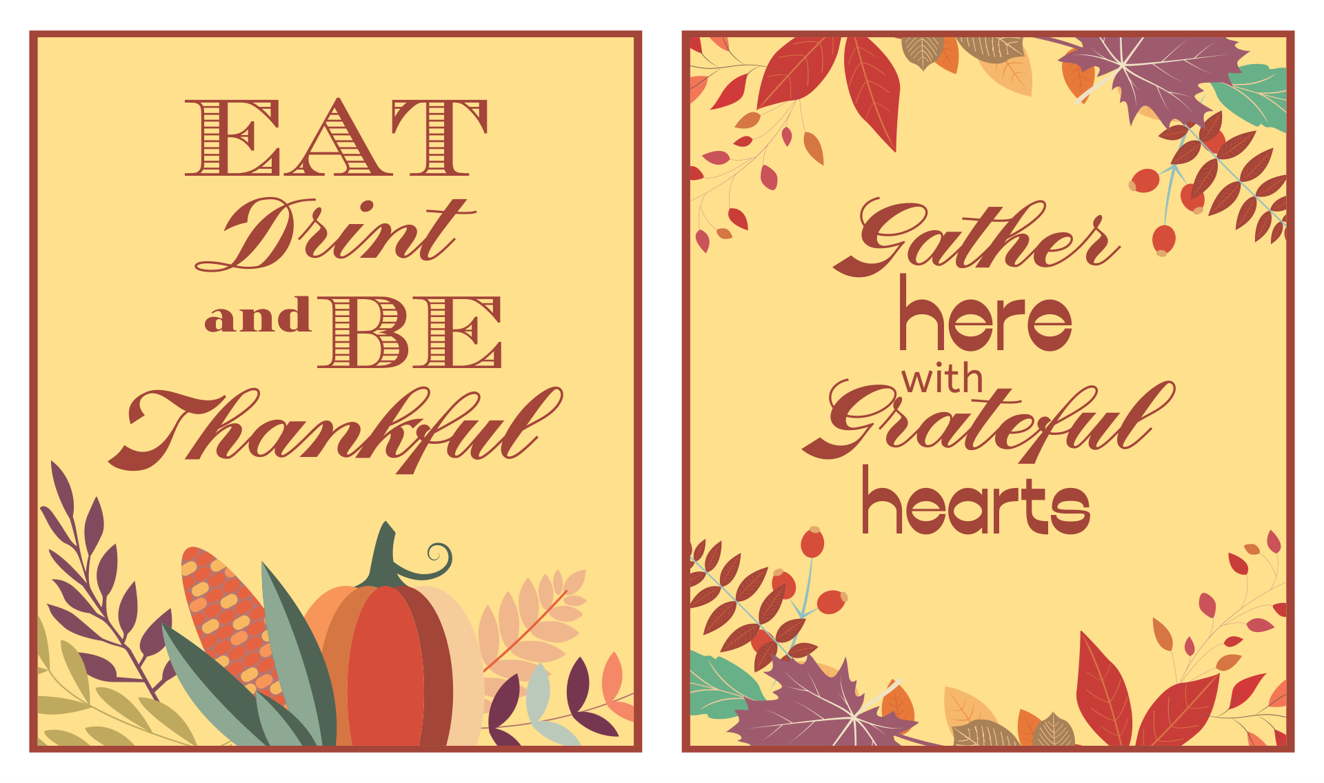 Printable Thanksgiving Decorations