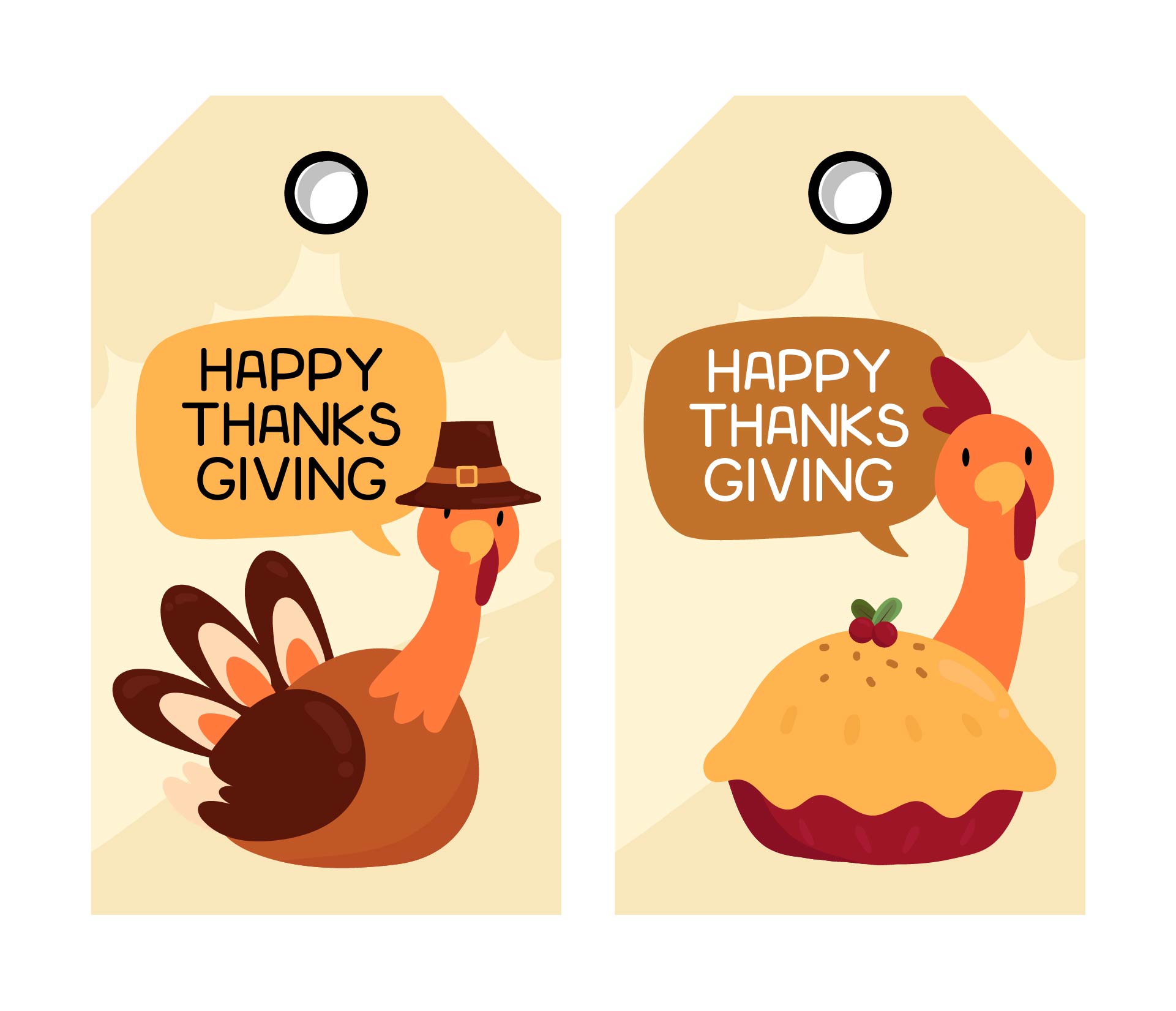 Happy Thanksgiving Tags Printable Free