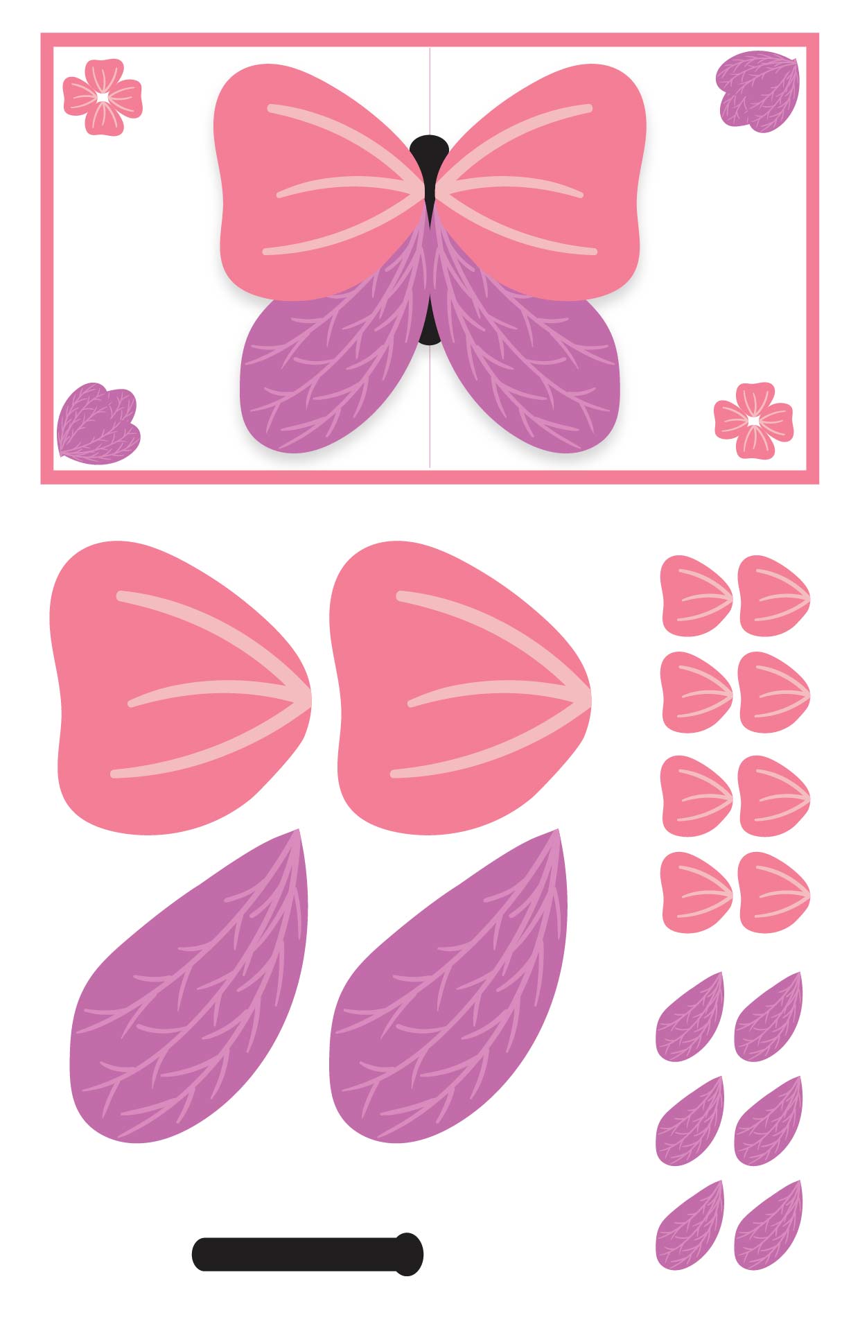 Pop Up Card Butterfly Templates Pattern