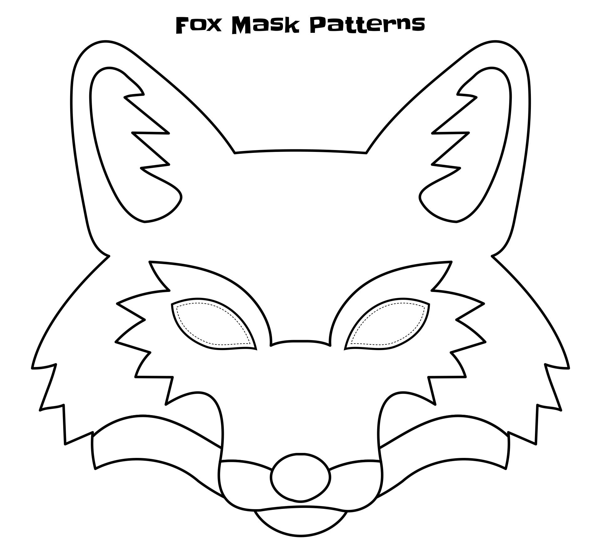 Printable Fox Mask Patterns