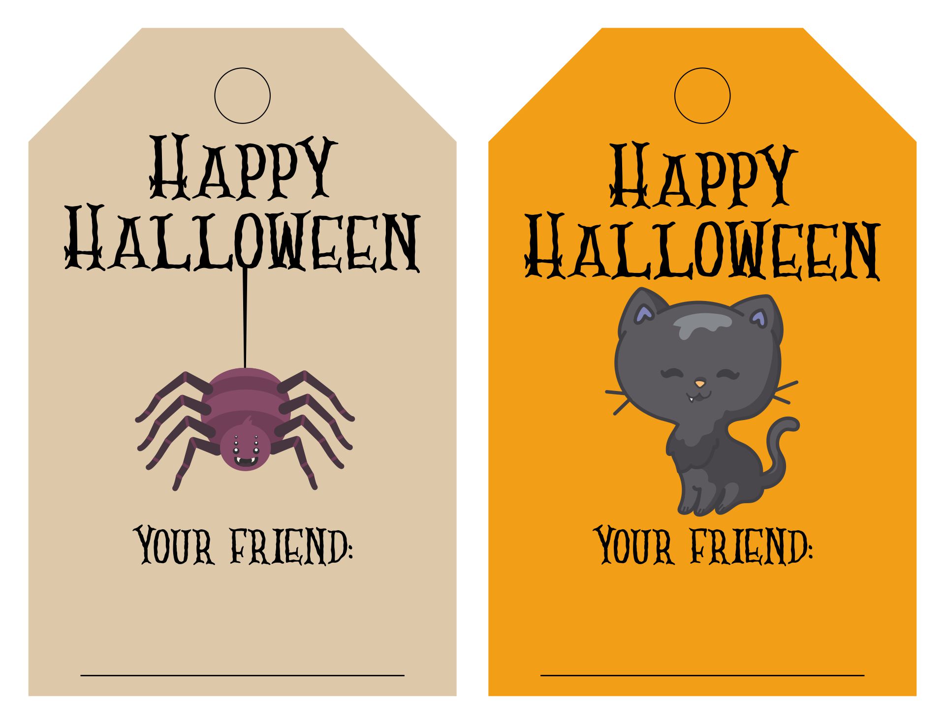 Printable Halloween Gift Tags Personalized