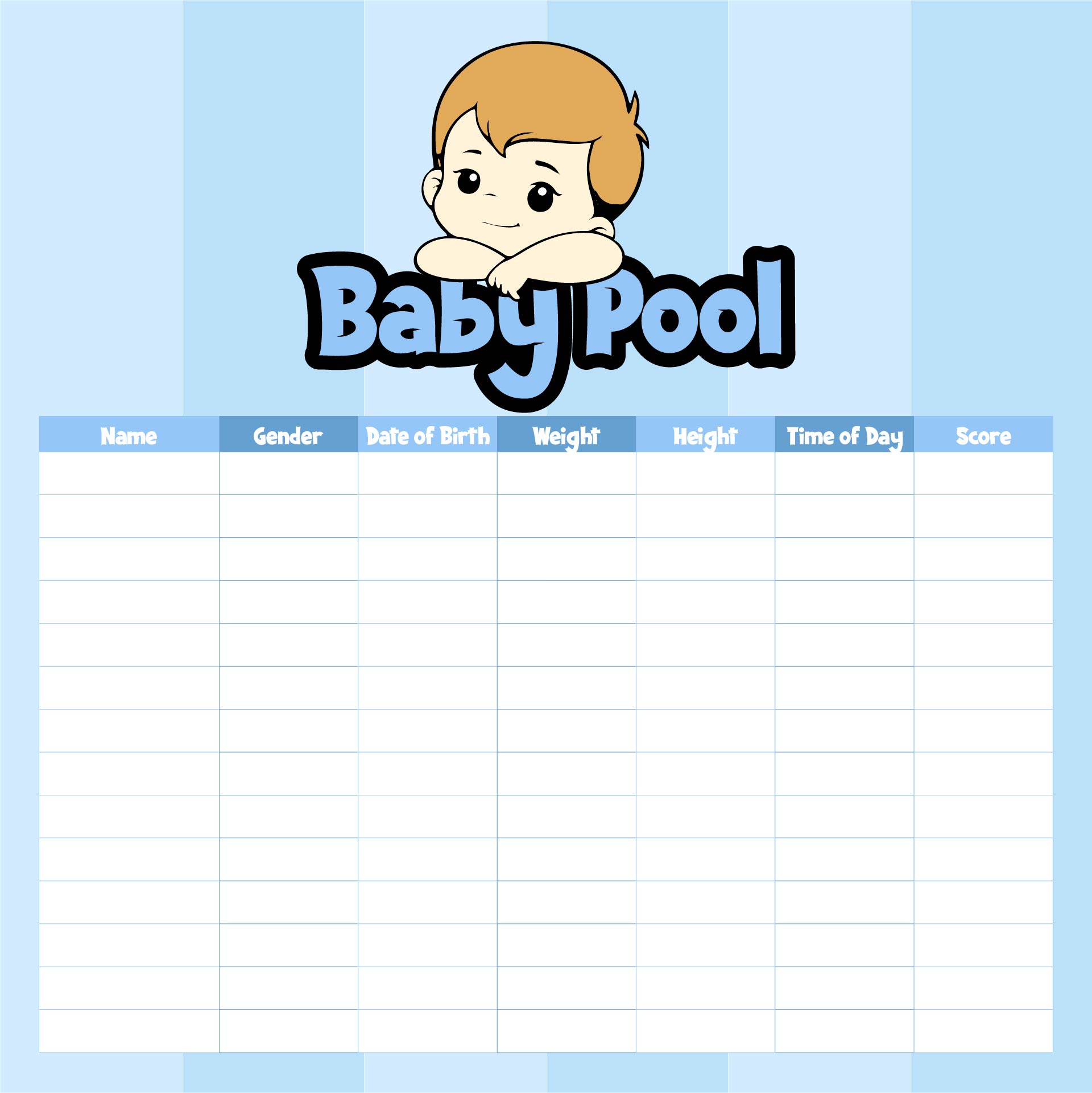 Printable Office Baby Pool Template