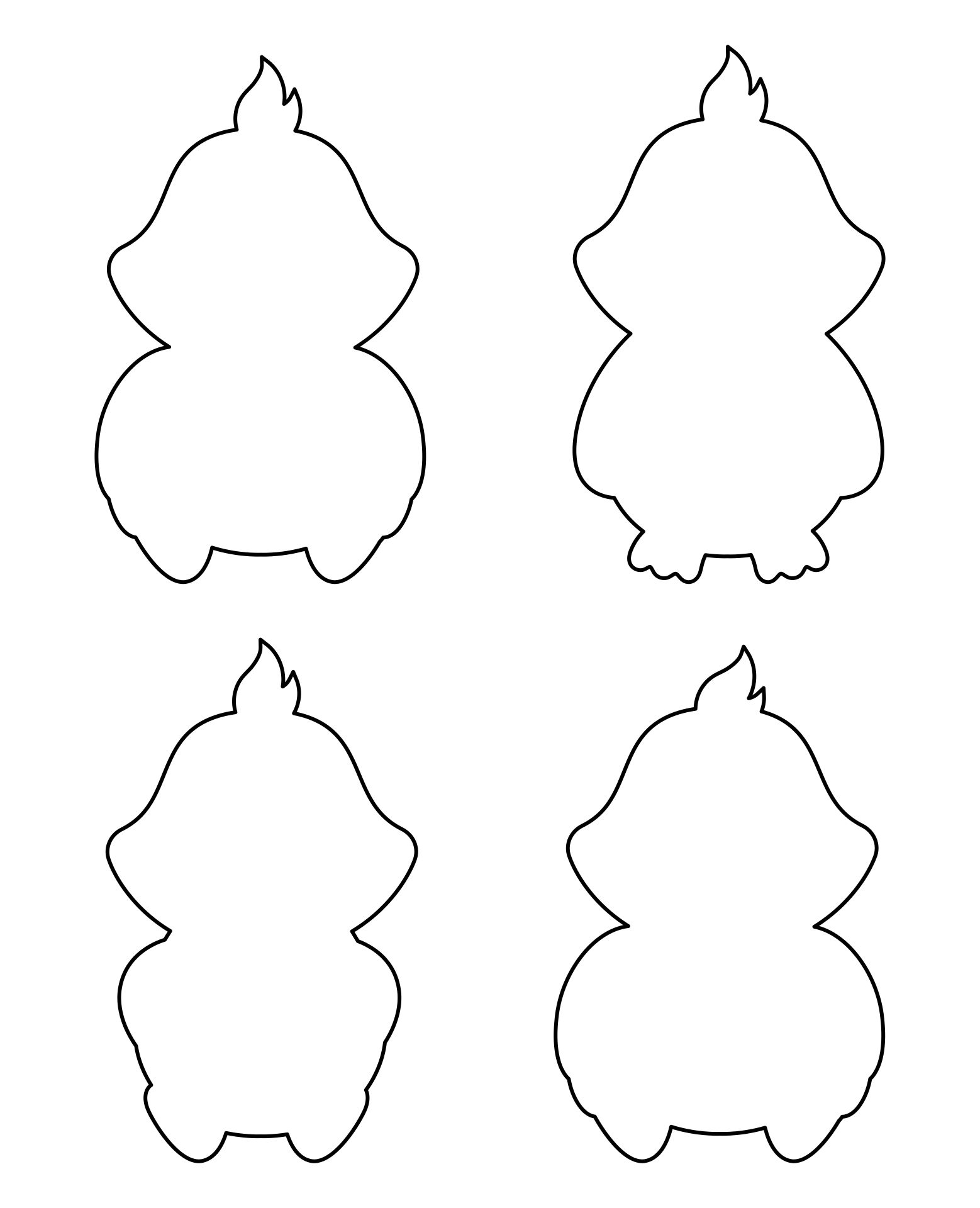 Baby Chick Outline Template