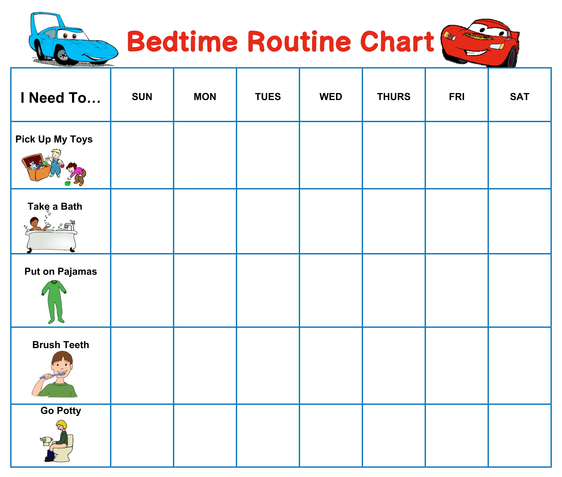 Bedtime Routine Cards Printable Free