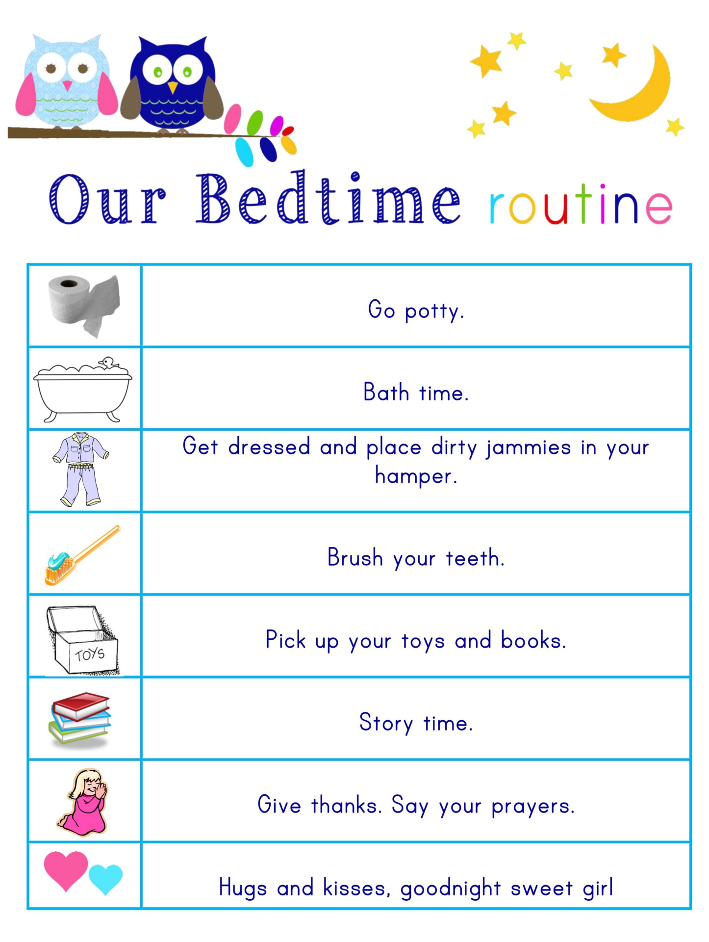 10-best-kids-bedtime-routine-chart-printable-printablee