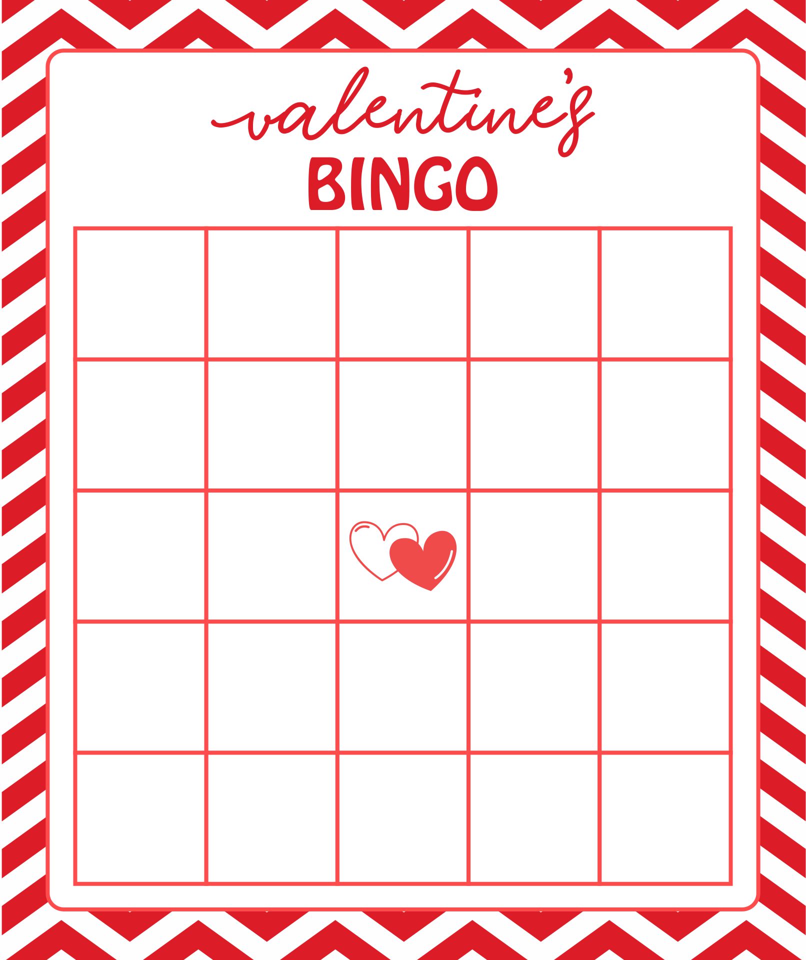 Blank Valentine Bingo Cards