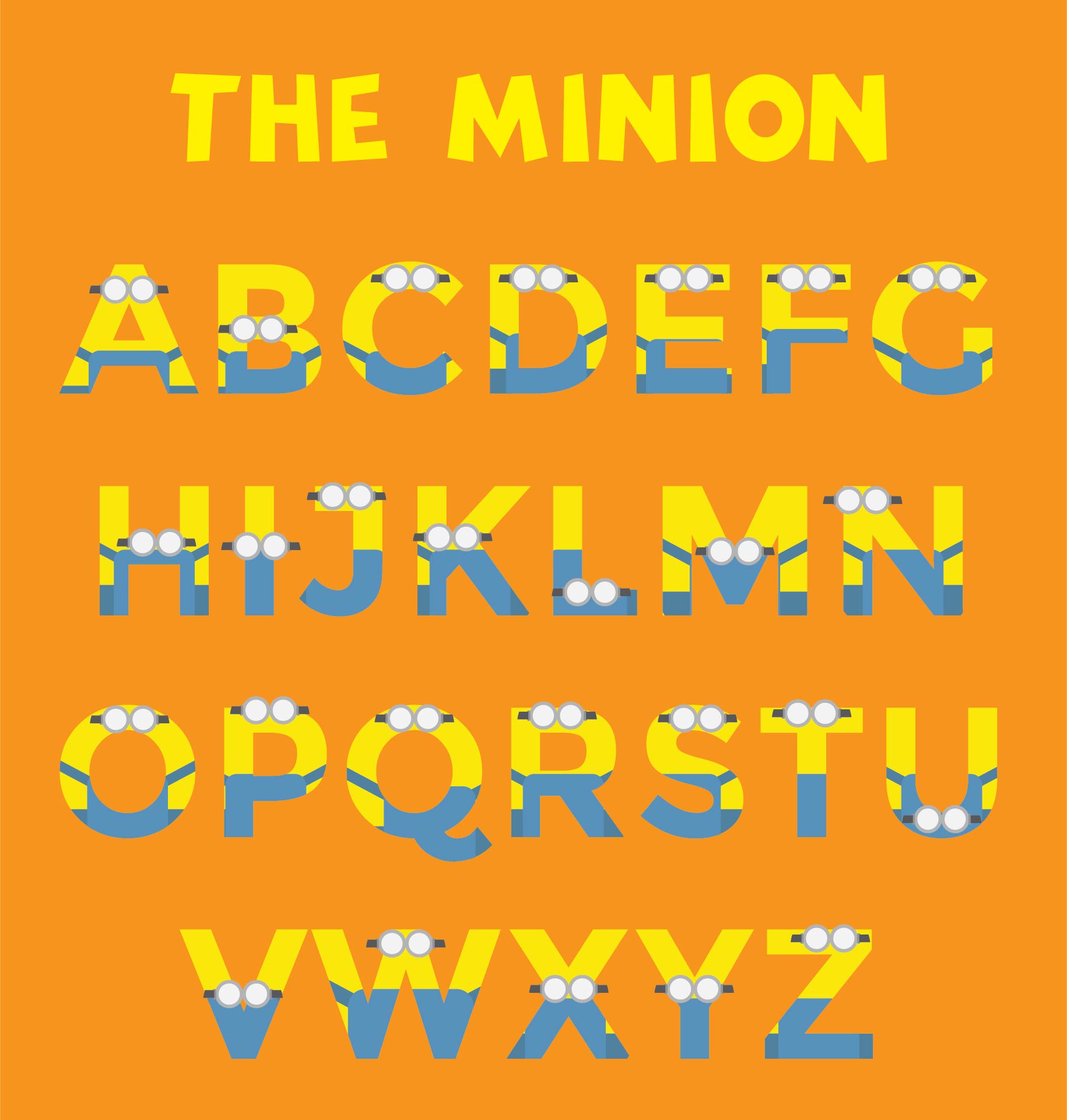 Printable Minion Alphabet