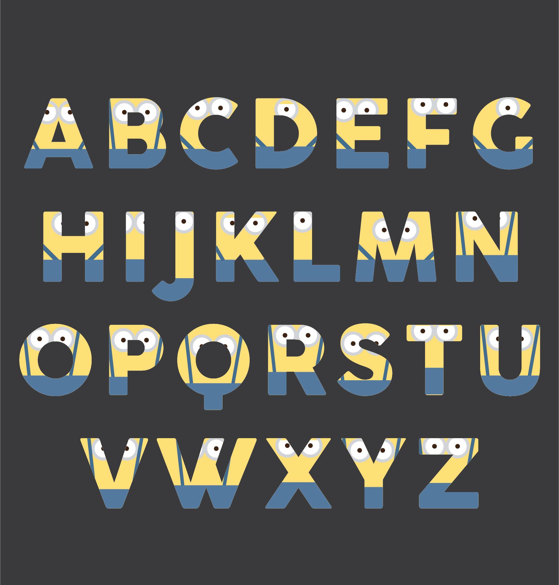 9 Best Printable Minion Alphabet - printablee.com