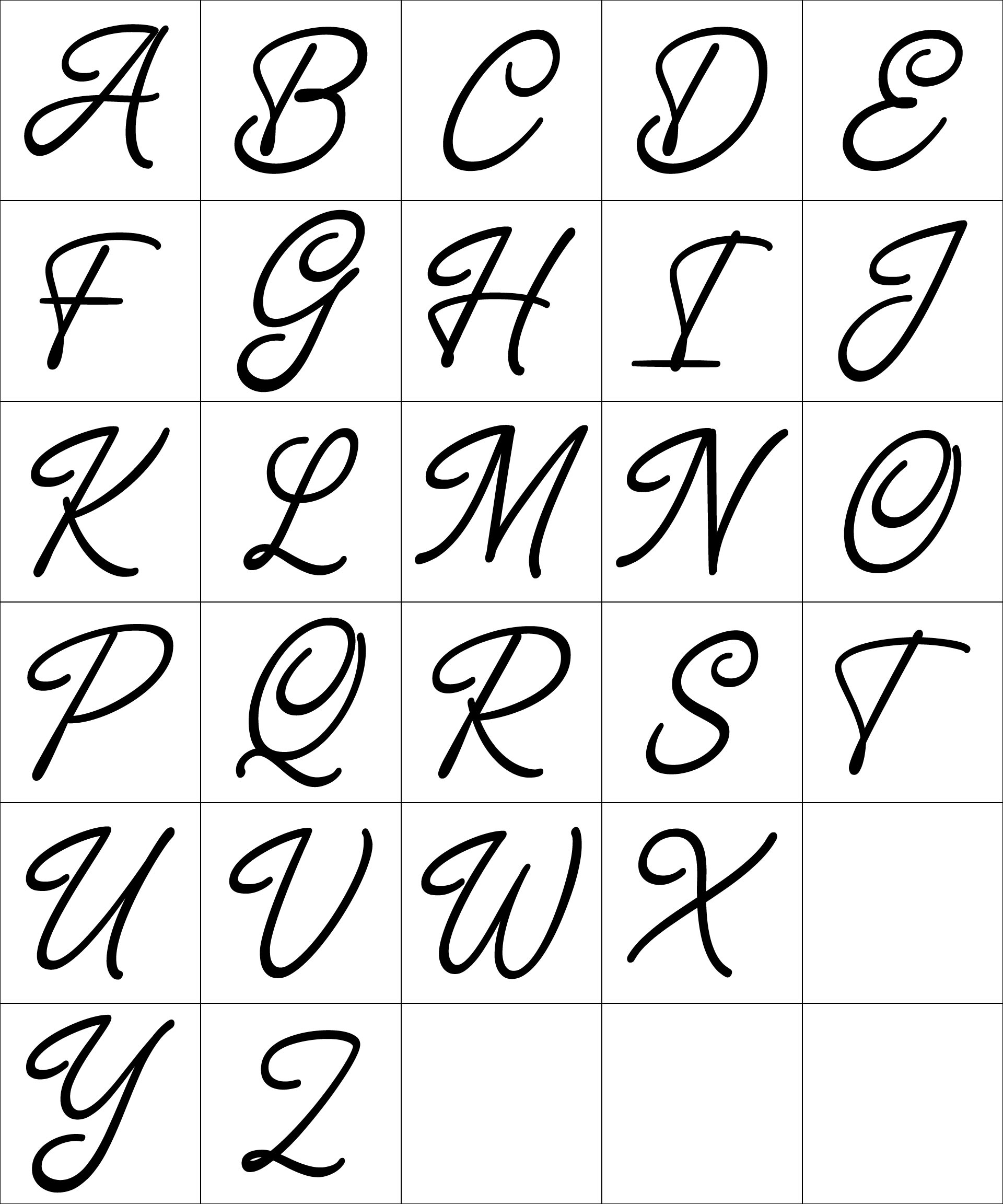 Fancy Script Cursive Letters