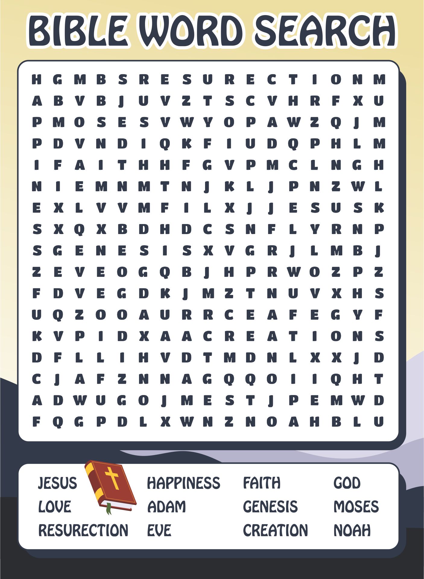 Bible Word Search Puzzles for Kids