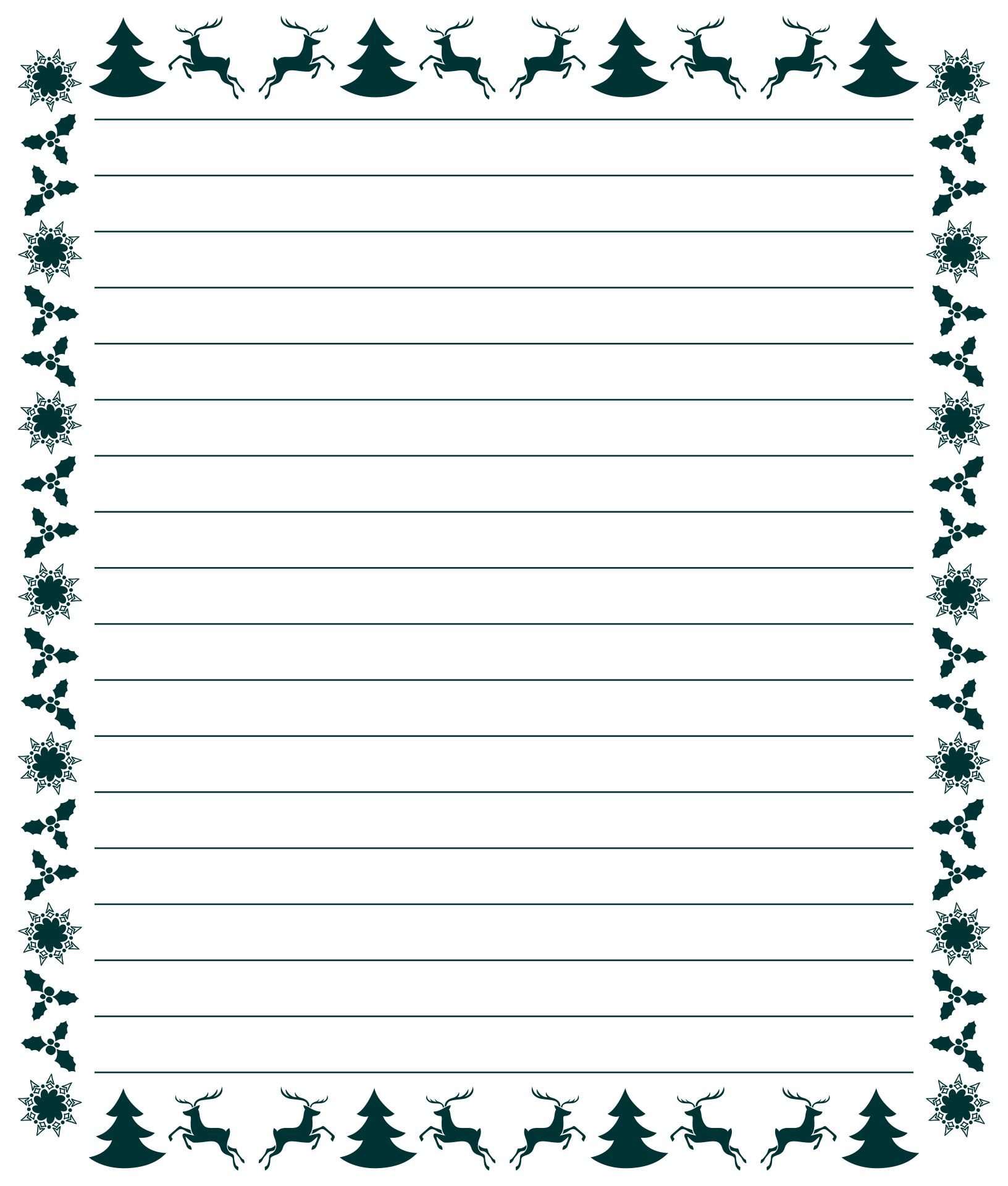 5 best free printable christmas border lined writing paper