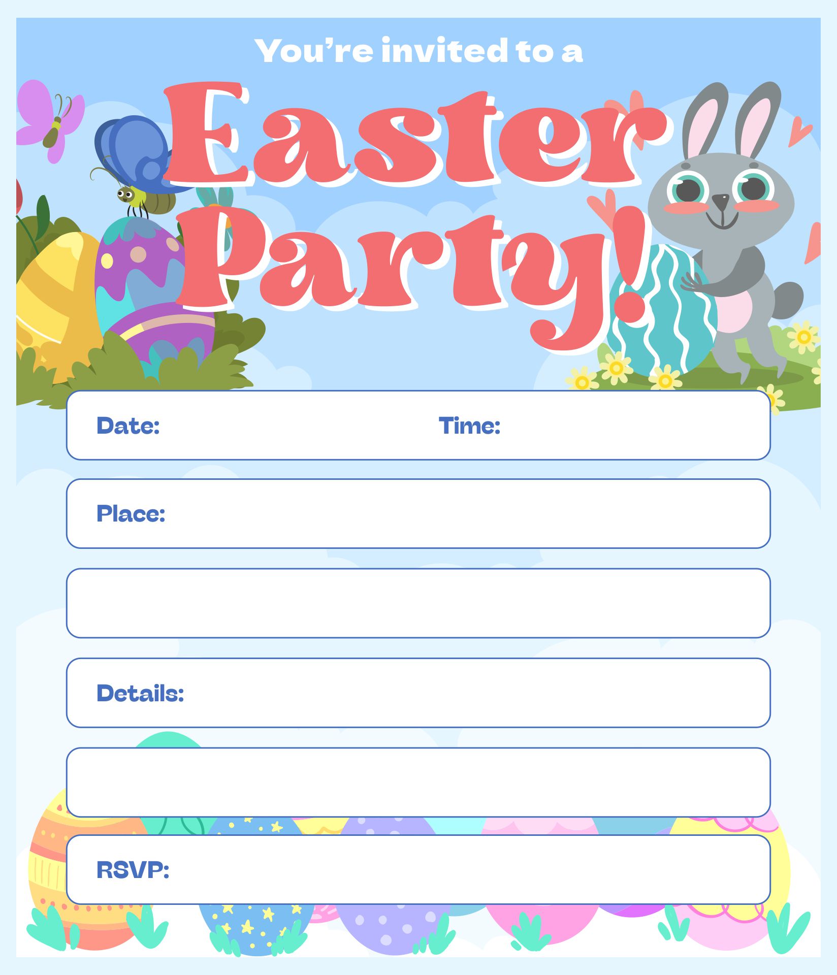 Printable Easter Party Invitations Templates