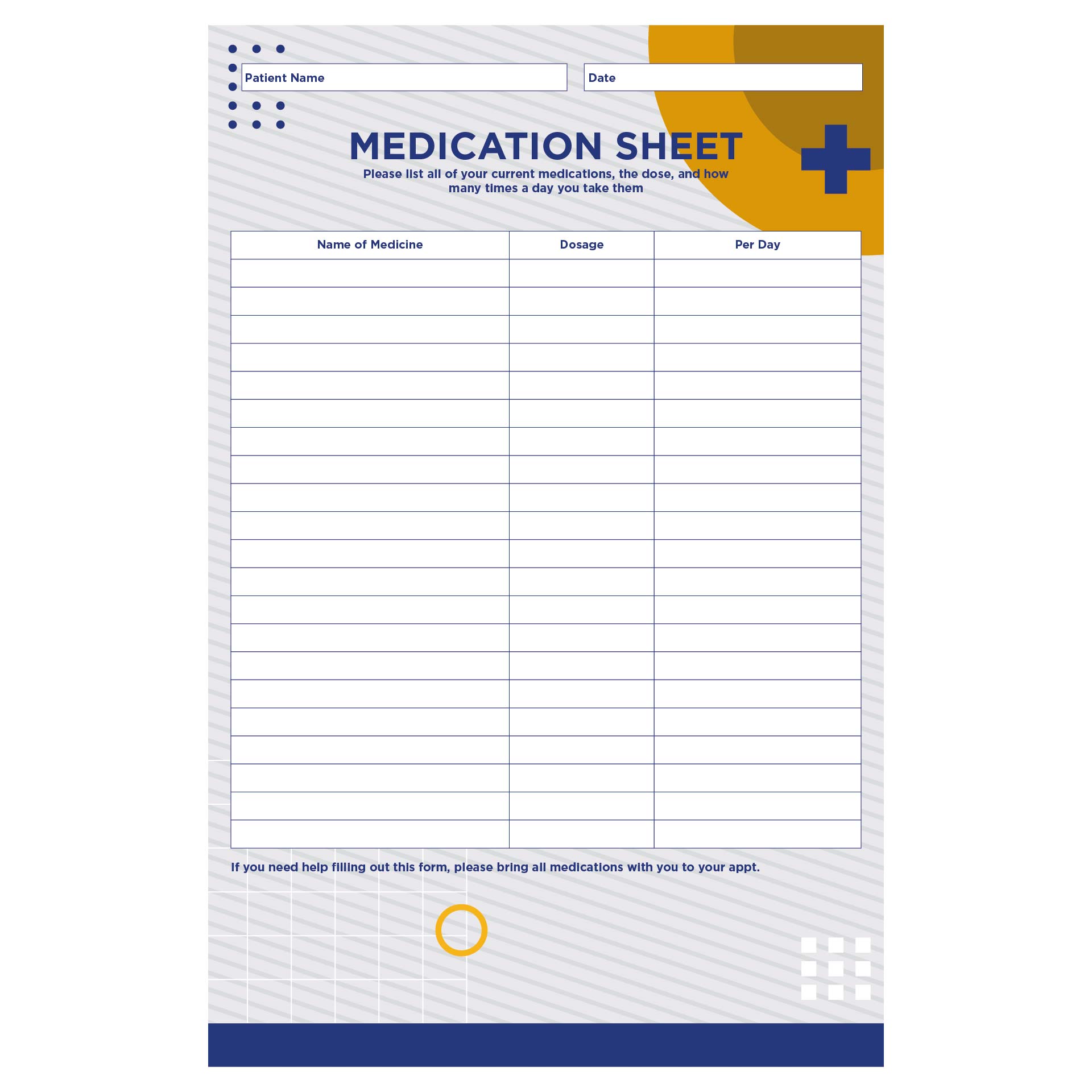 Printable Medication List Forms