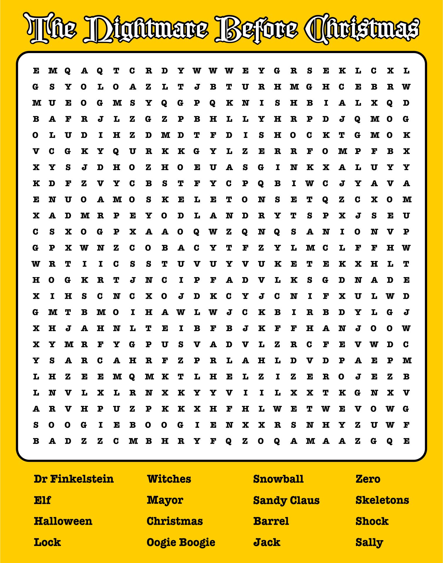 Nightmare Before Christmas Activities 10 Free PDF Printables Printablee