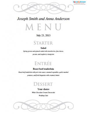 Menu Selection Template from www.printablee.com