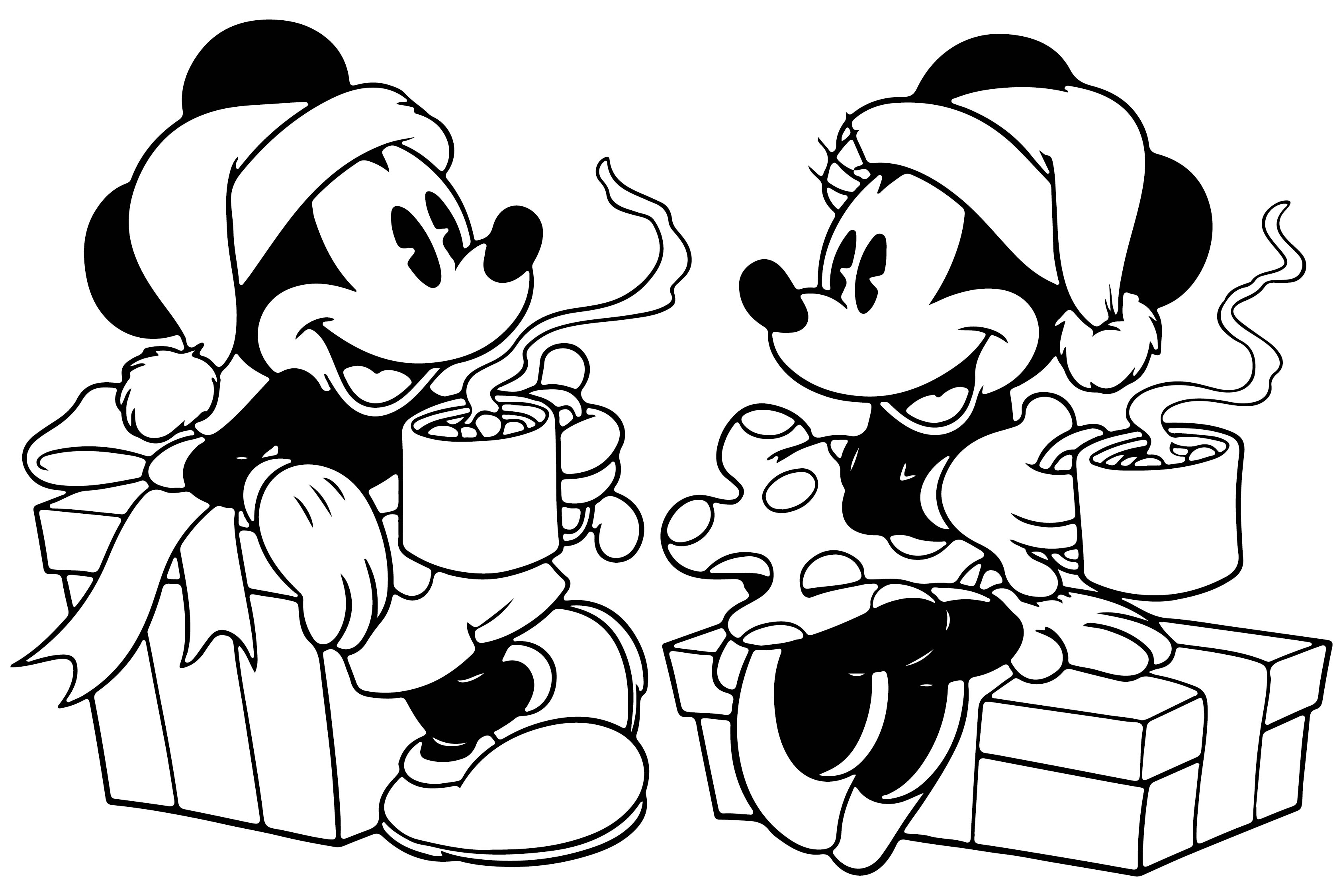 Best Mickey Mouse Christmas Free Printable Coloring Sheets