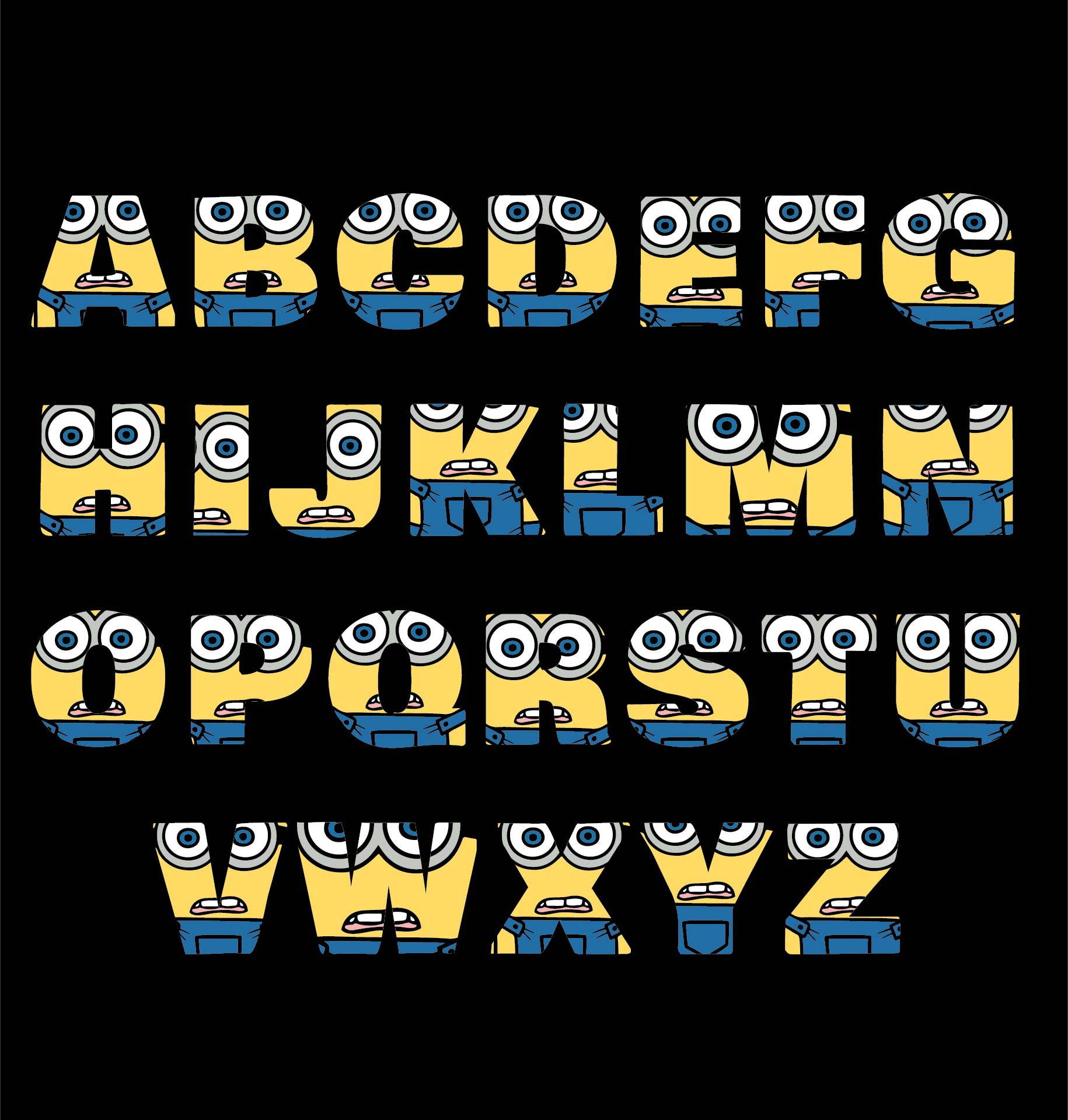 9 best printable minion alphabet printableecom