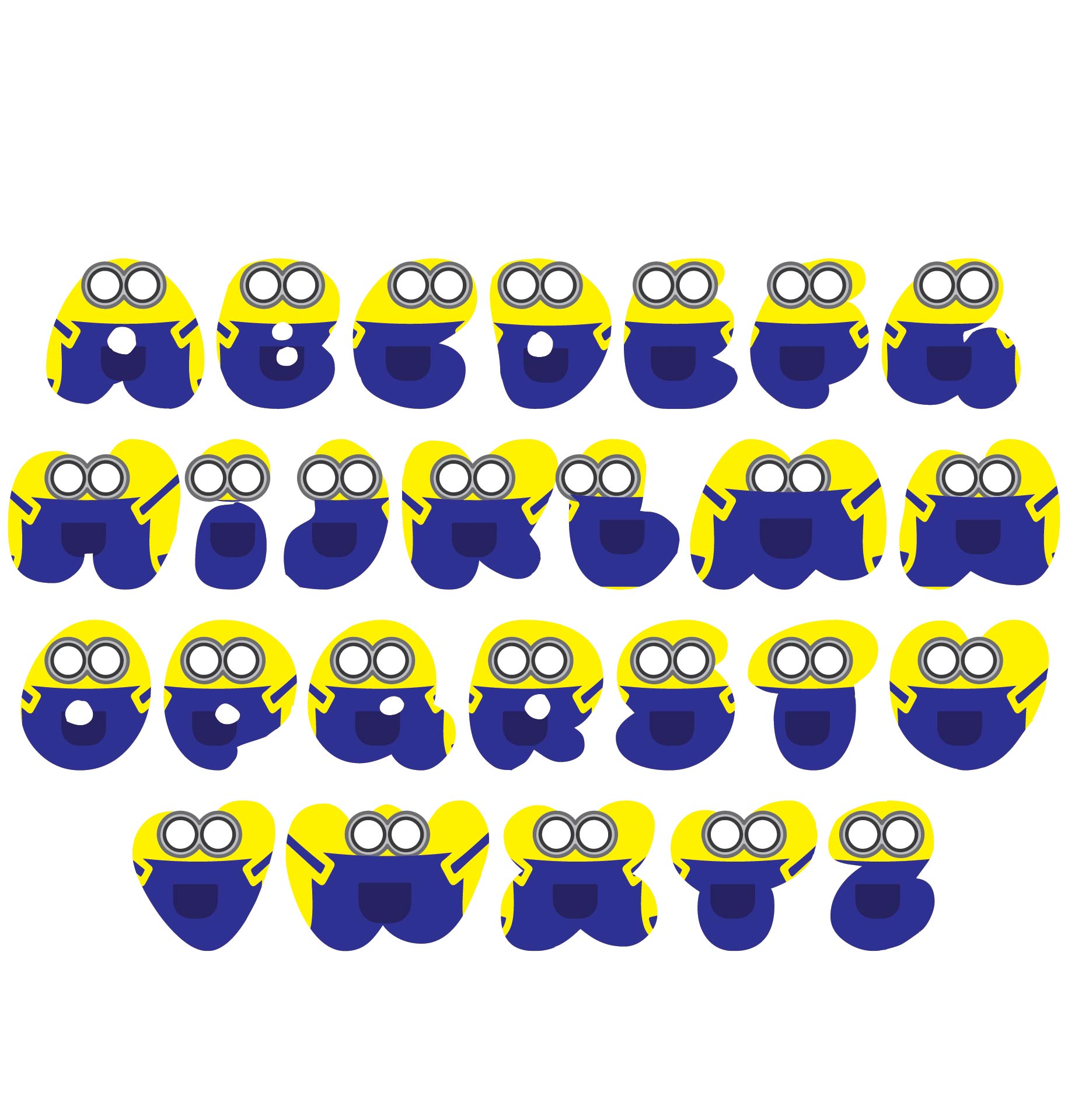 9 best printable minion alphabet printablee com