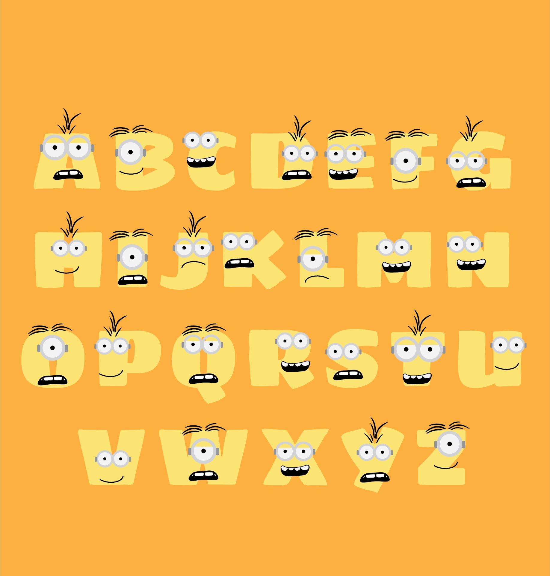 9 best printable minion alphabet printablee com