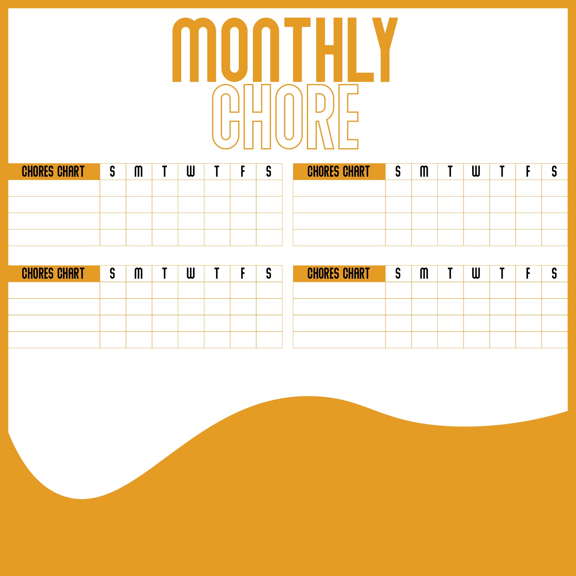 Free Printable Monthly Chore Chart Templates Free Printable Monthly Chore Chart Templates