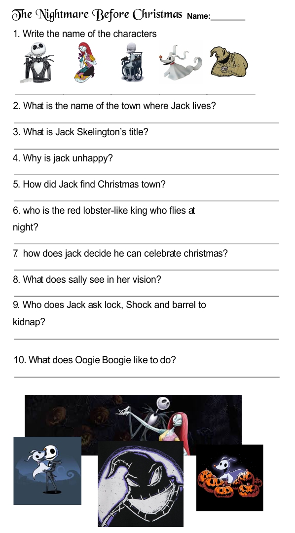 10 Best Nightmare Before Christmas Printable Activities PDF For Free At 