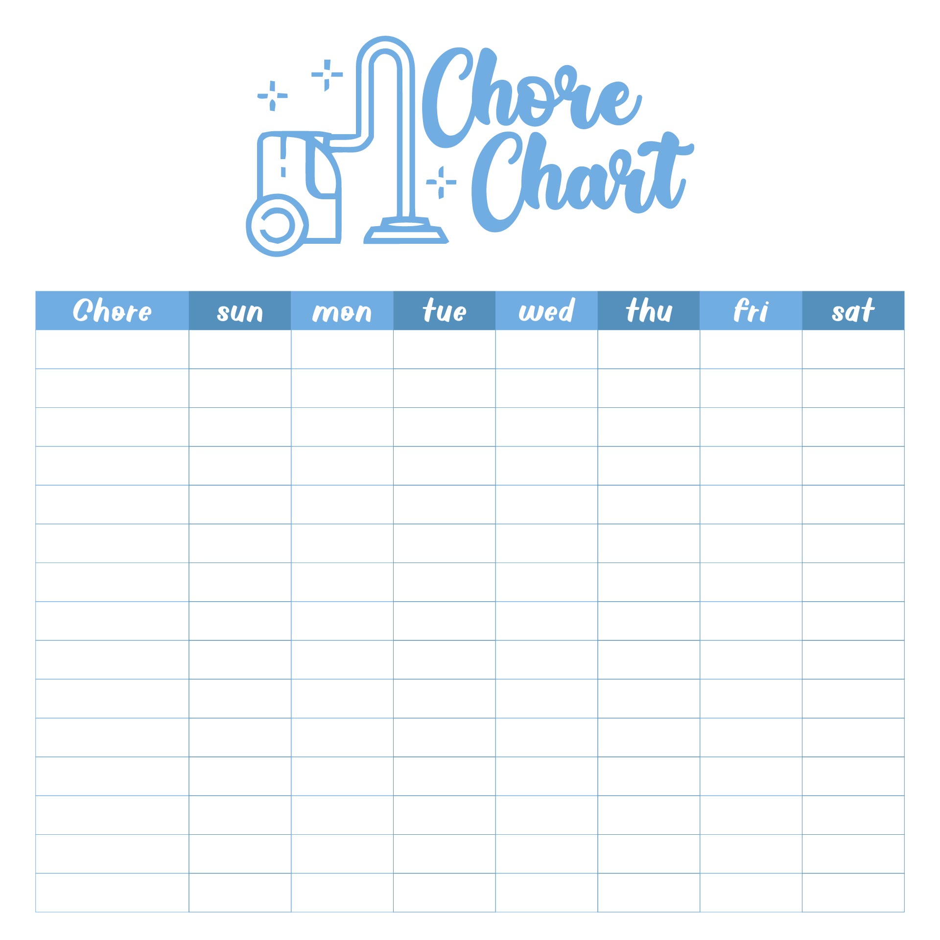 Diy Chore Chart Printable