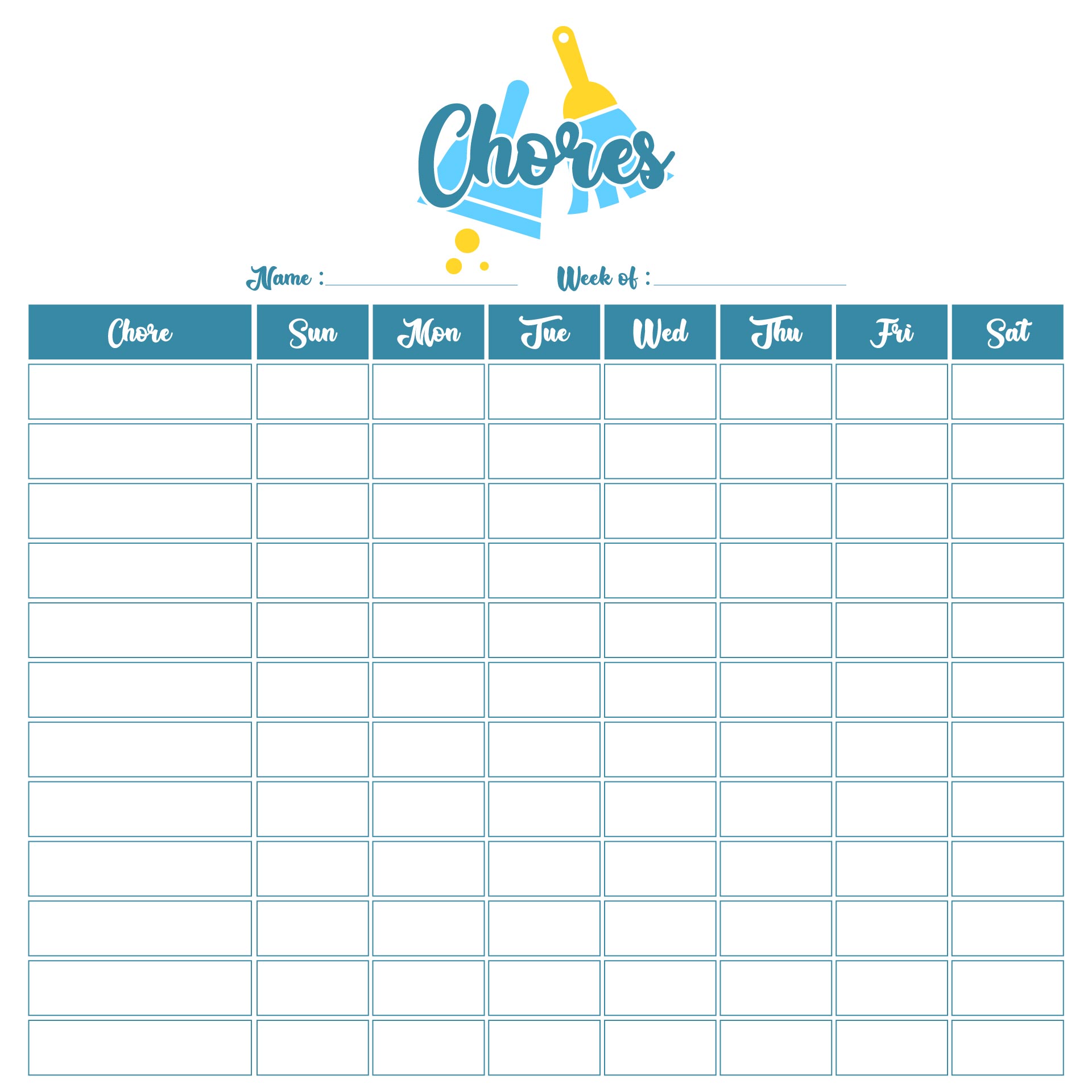 Free Printable Chore Charts For Multiple Children