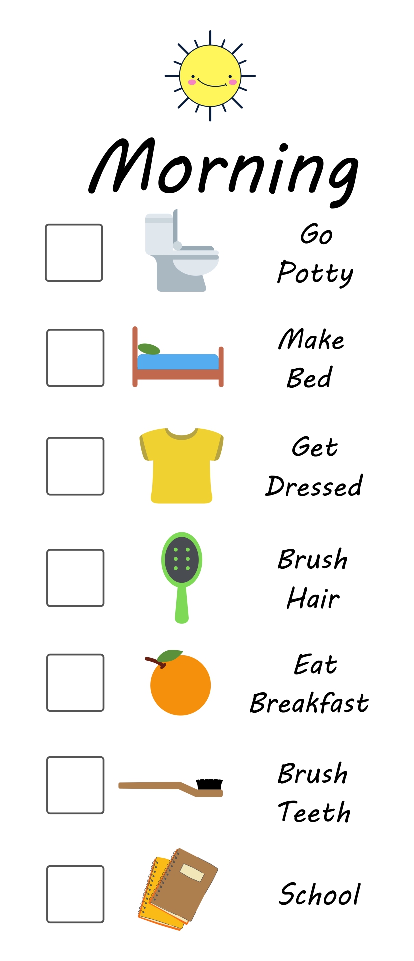 Qilery Space Daily Routine Chart for Kids Morning Bedtime