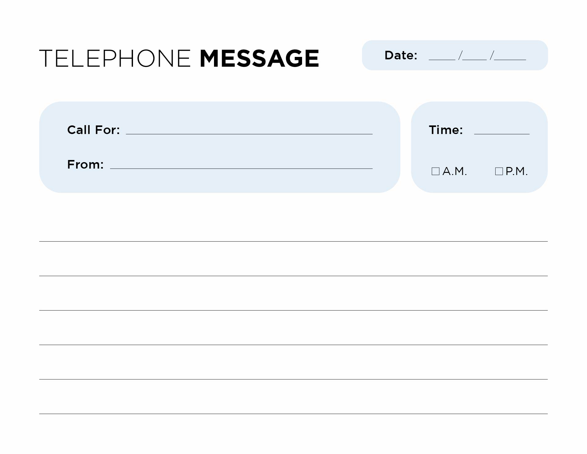 Printable Phone Message Notes
