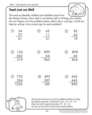 Printable math homework for 4th graders