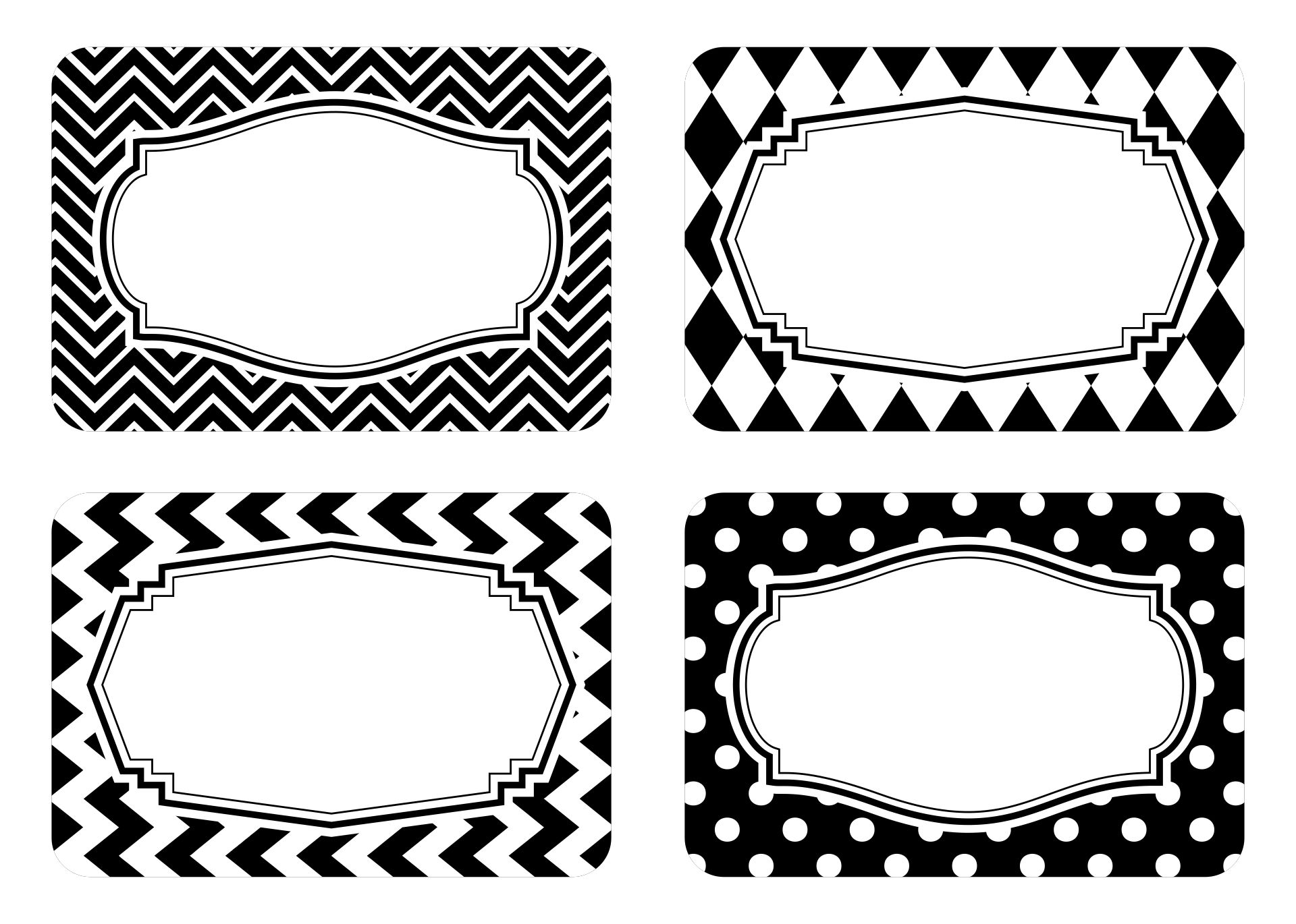 Black and White Printable Food Labels