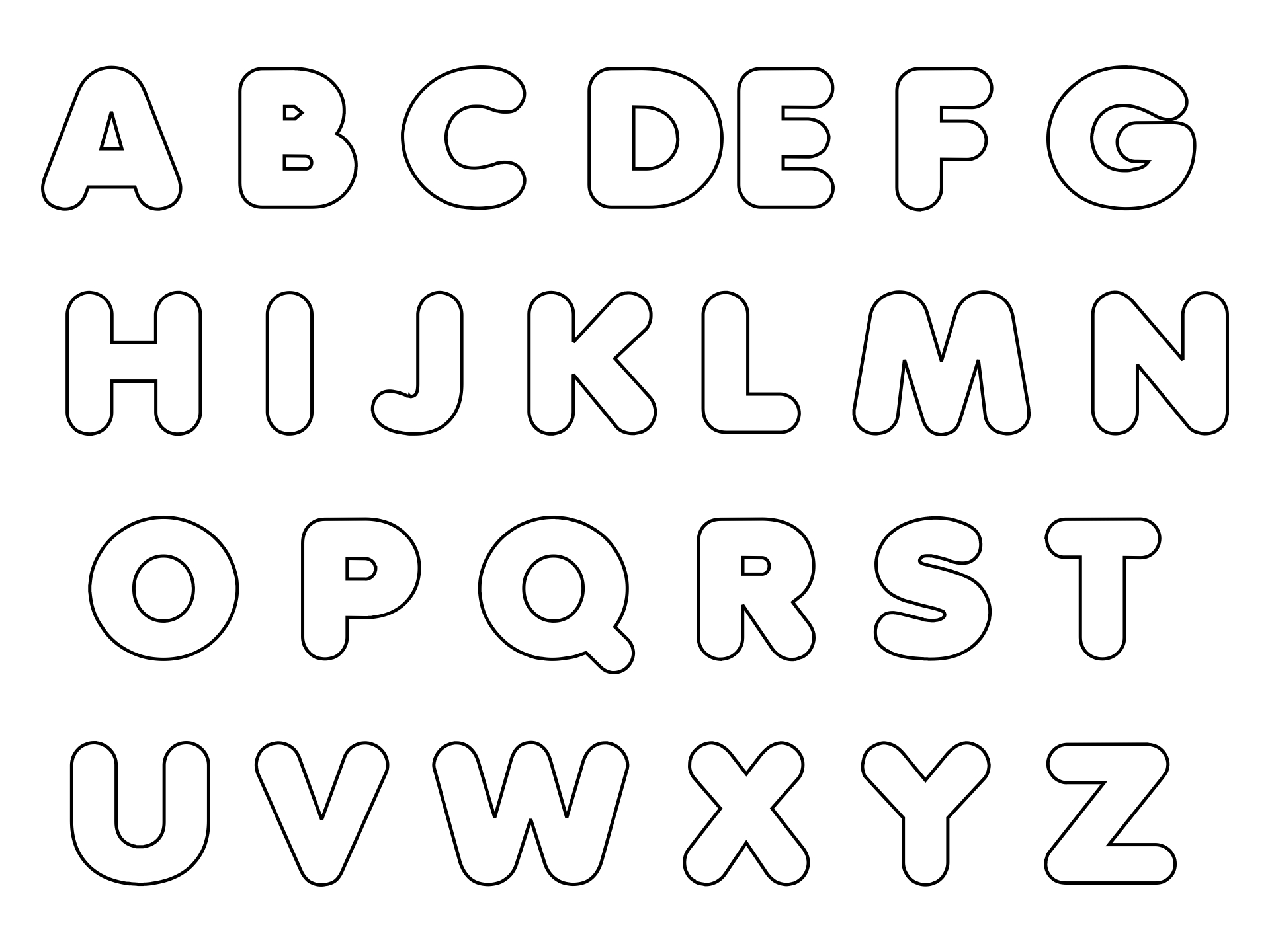 Cut Out Bubble Letters Alphabet