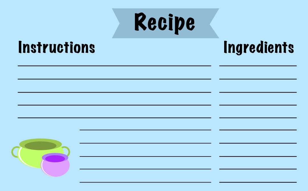 Printable Editable Printable Recipe Card Template Printable Templates