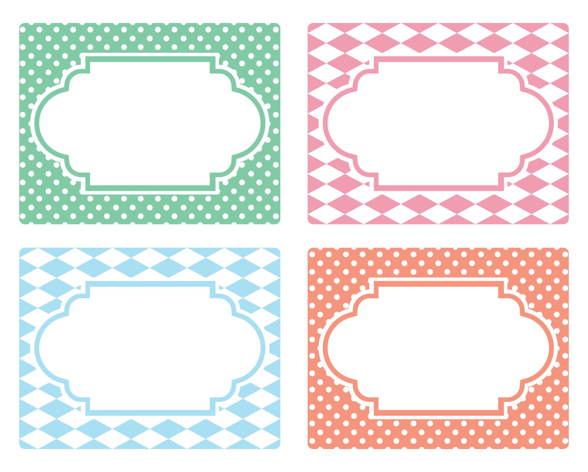 Buffet Food Labels  Printable