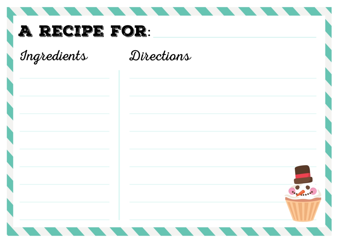 Free Christmas Recipe Card Template