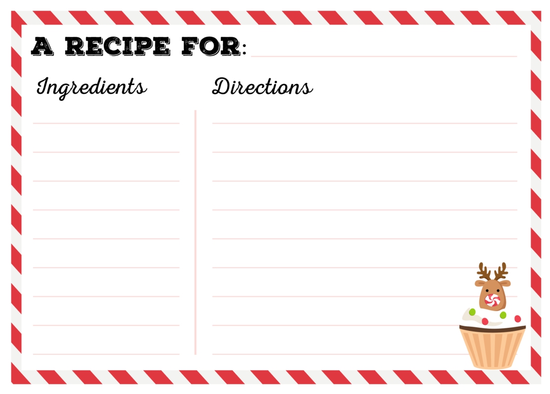 10 Best Free Editable Printable Recipe Cards Christmas