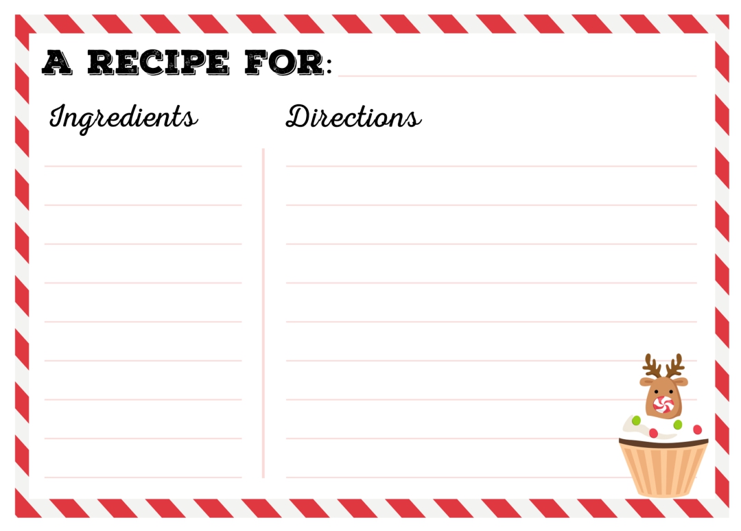 Recipe Cards Free Printable Editable