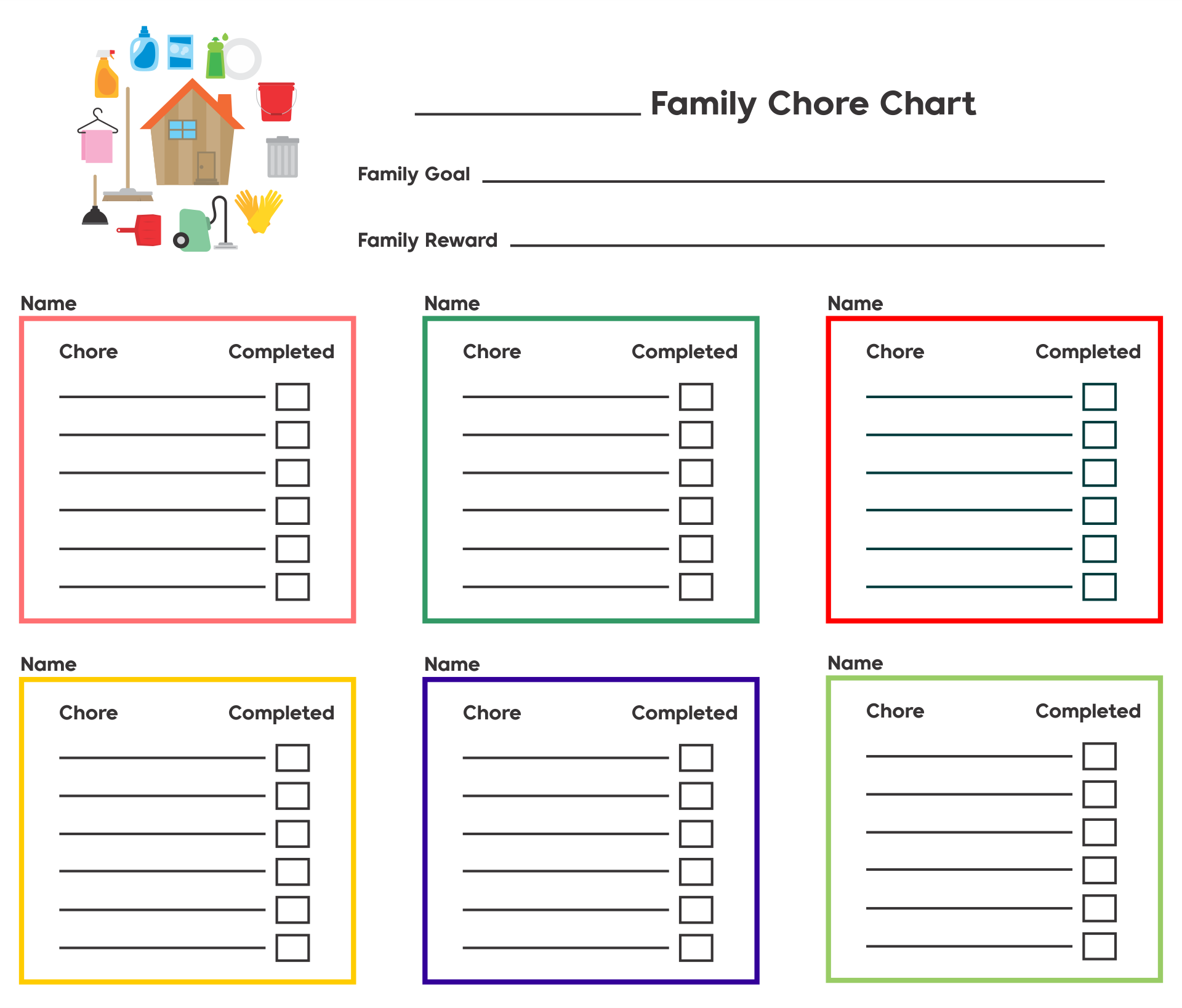 5 Best Large Family Chore Chart Printable PDF For Free At Printablee
