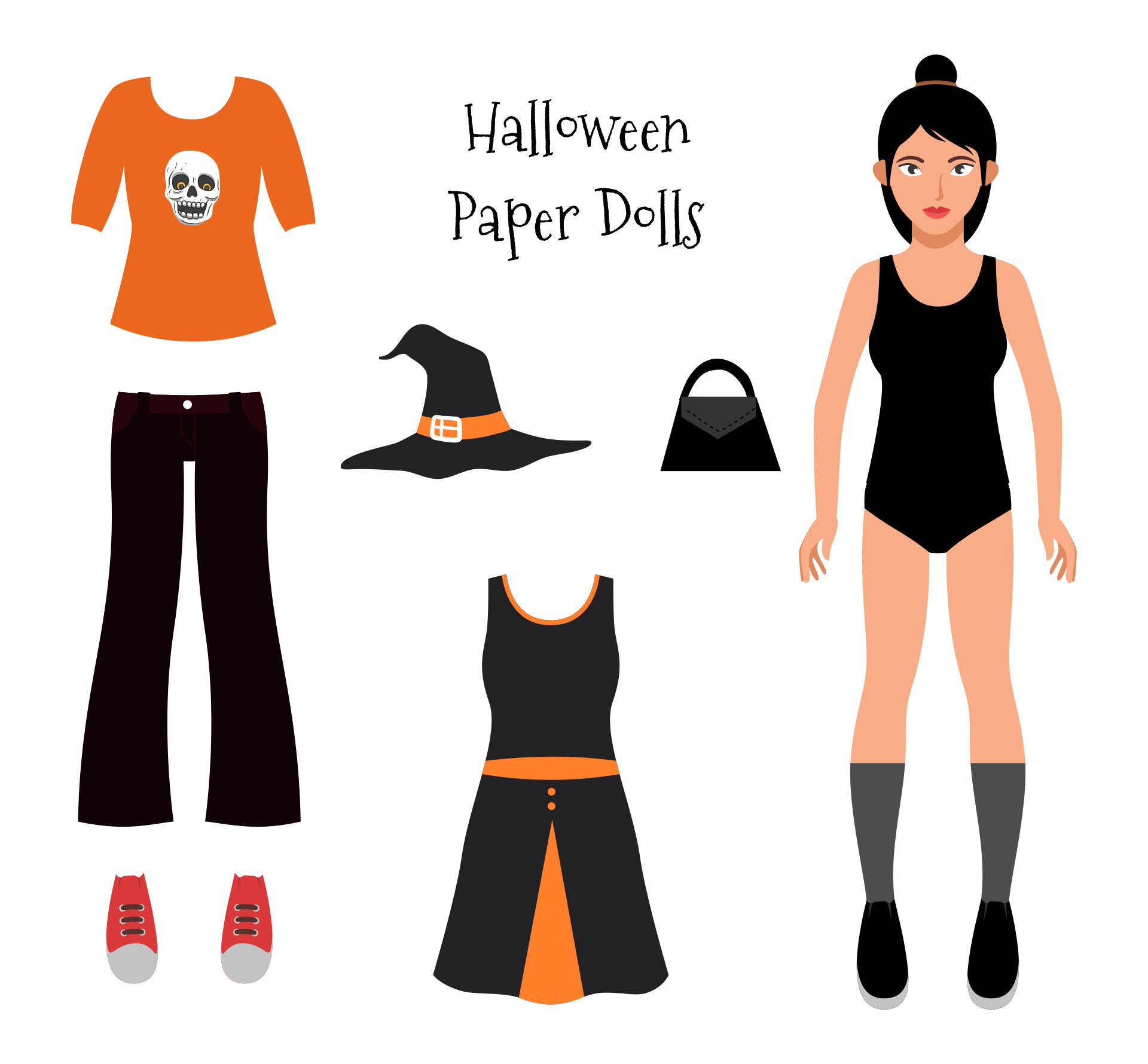 Printable Halloween Paper Dolls Vintage