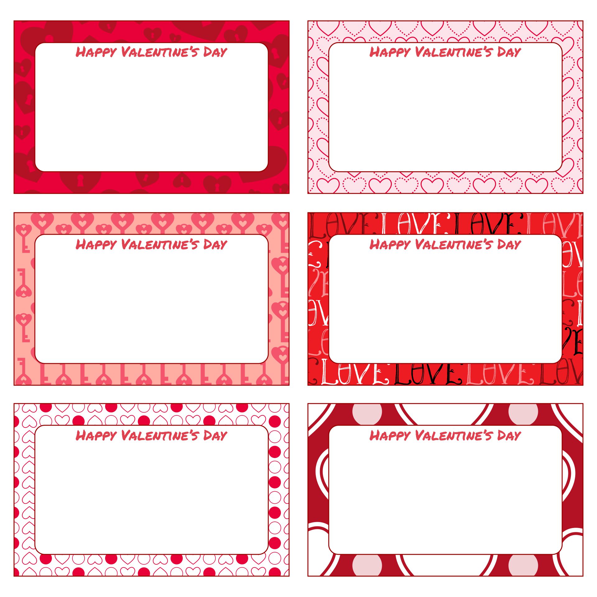 Printable Valentine Name Tags