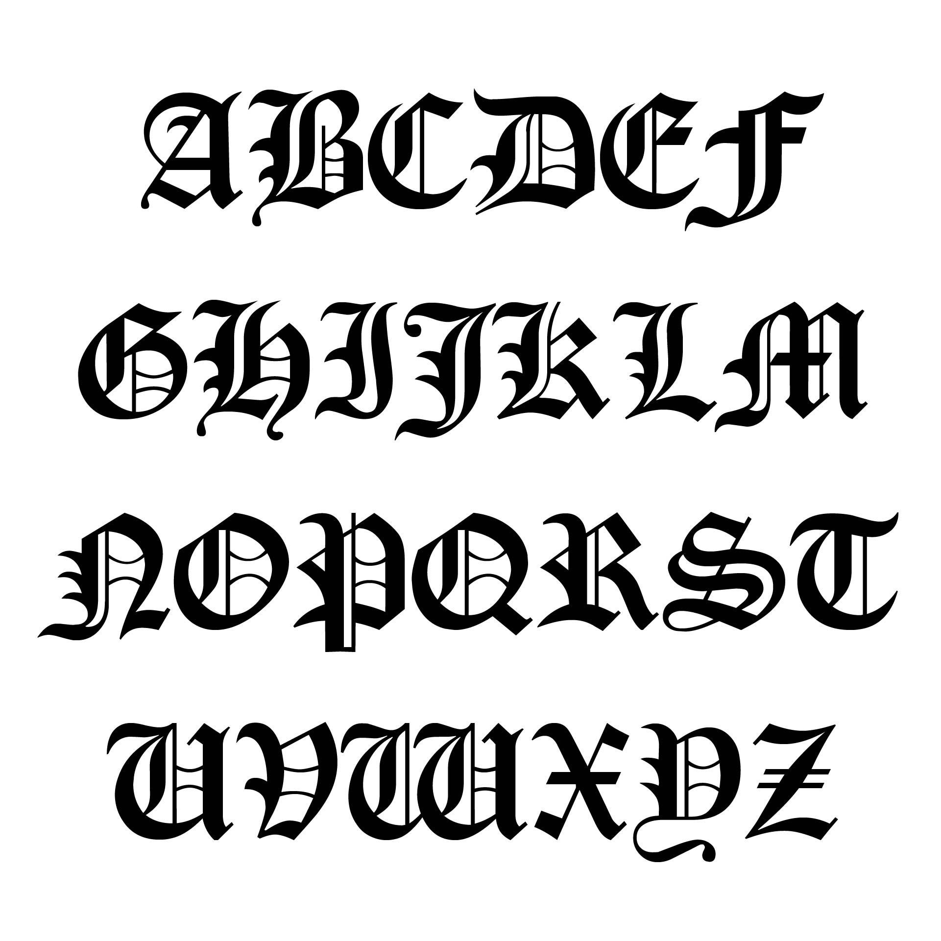 Printable Old English Alphabet A-Z