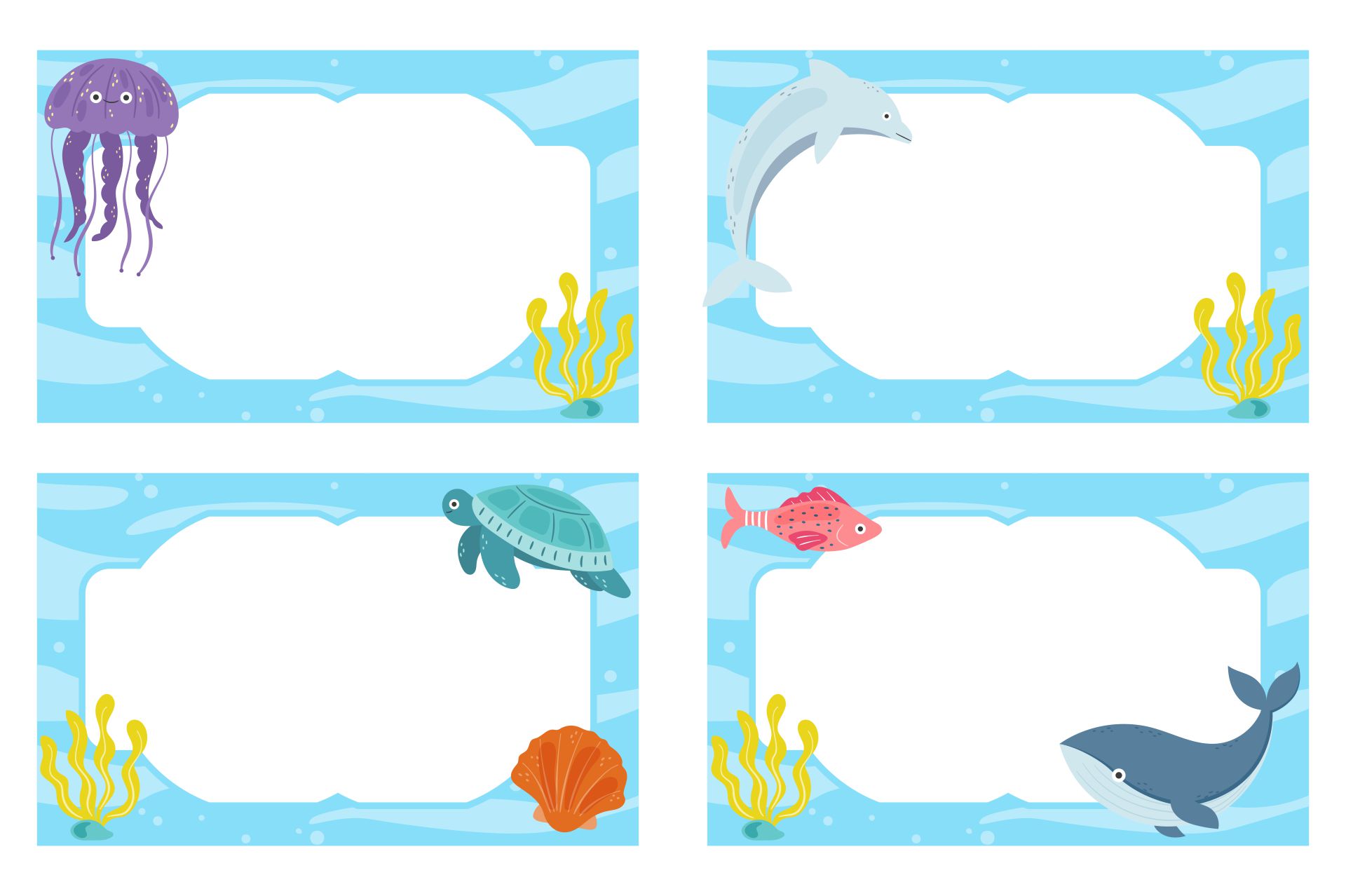 Ocean Name Tag Templates Ocean Name Tag Templates