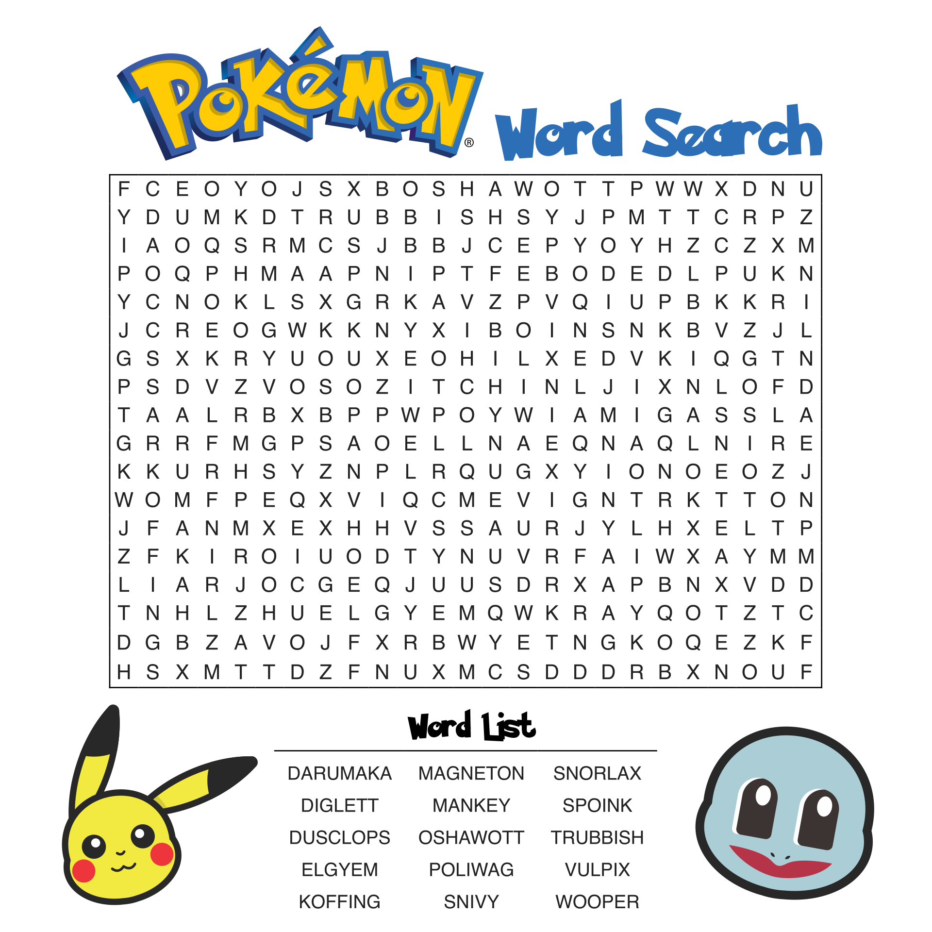 10 best pokemon word search puzzles printable printableecom