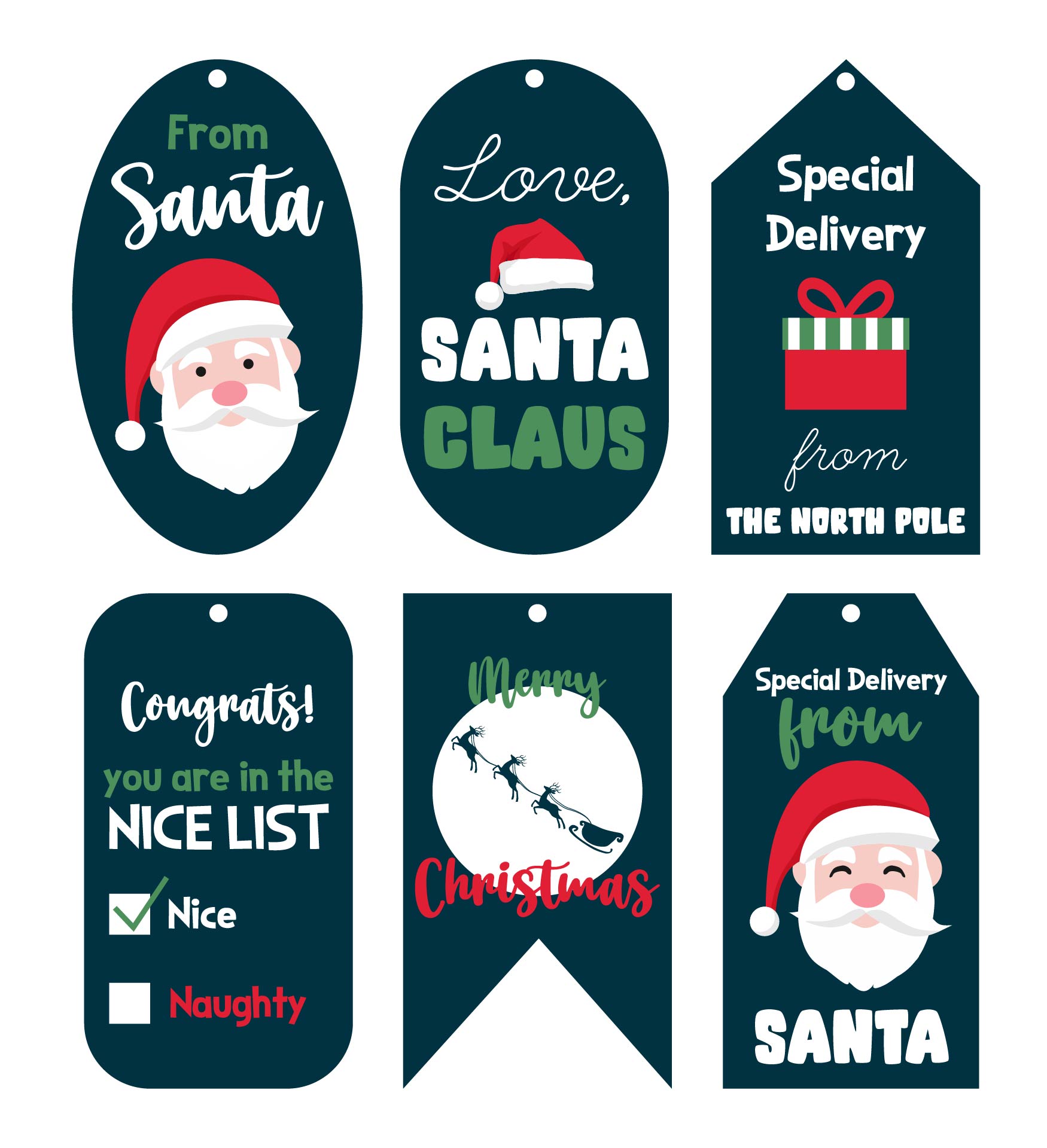 Christmas Tags From Santa 8 Free PDF Printables Printablee